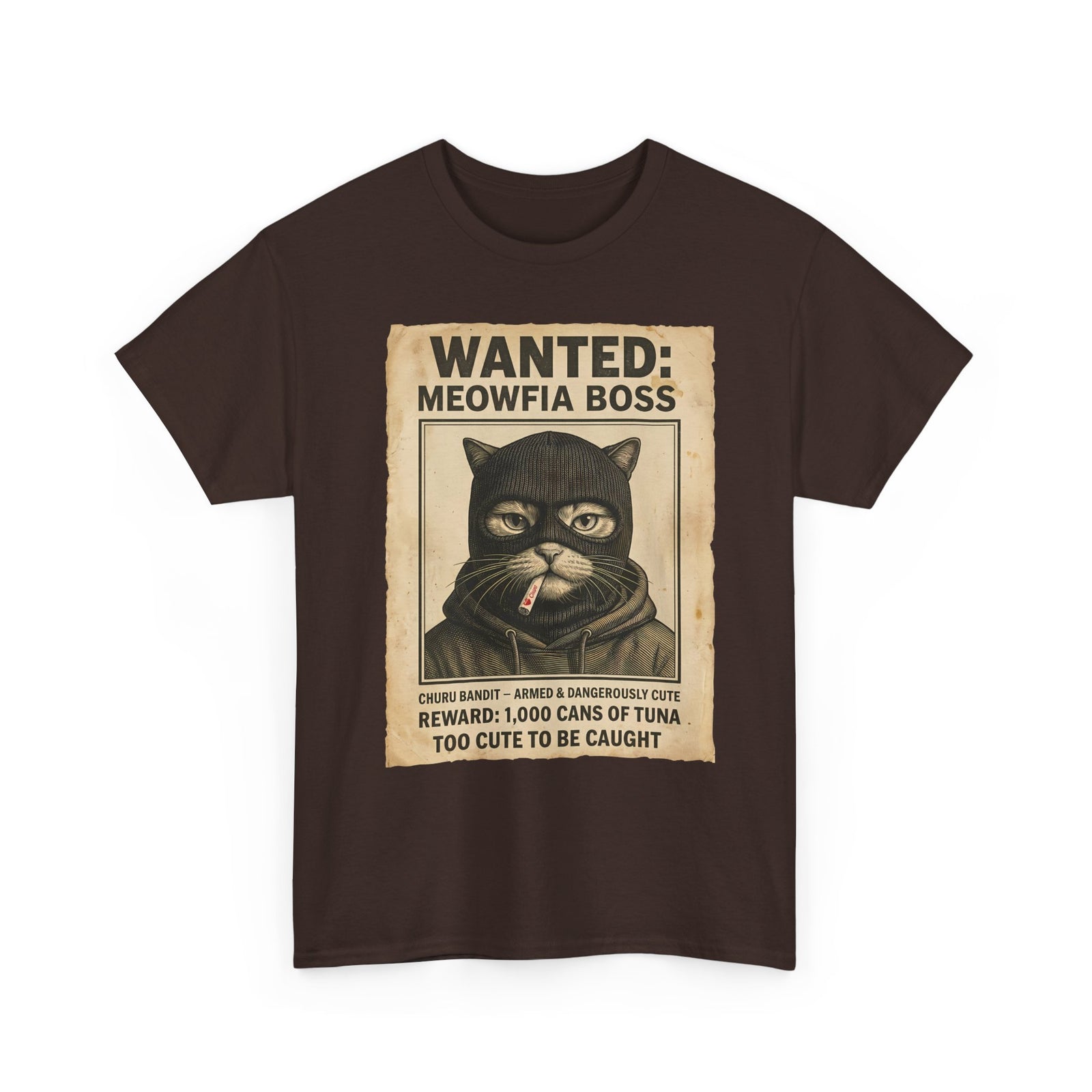 "Meowfia Boss" Wanted Poster Funny Cat T-Shirt