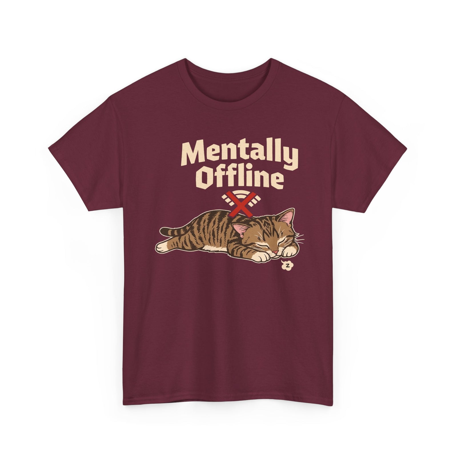 Lazy Cat 'Mentally Offline' T-Shirt