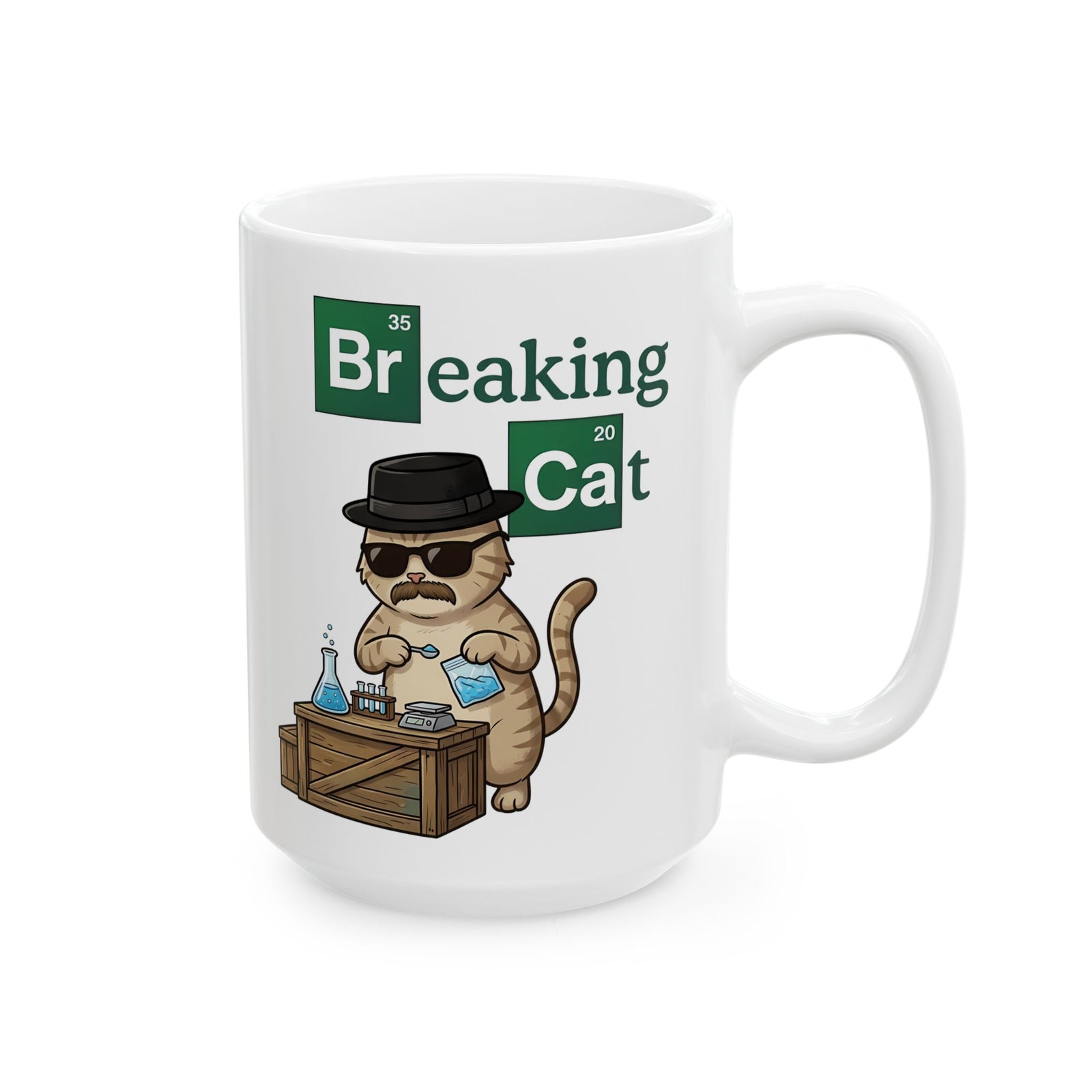 Breaking Cat Ceramic Mug — Funny Cat Graphic Mug