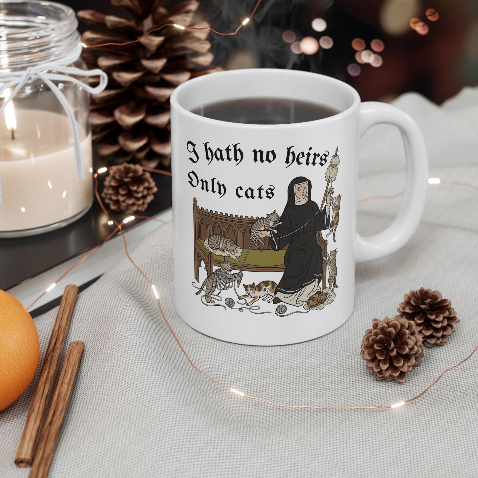 I Hath No Heirs, Only Cats Ceramic Mug