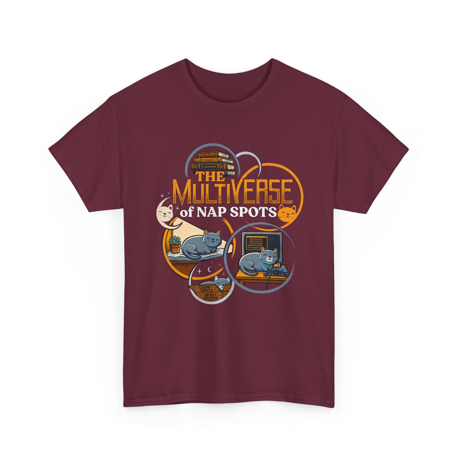 Multiverse Nap Spots Cute Cat T-Shirt — Cute Cat Nap Graphic Tee