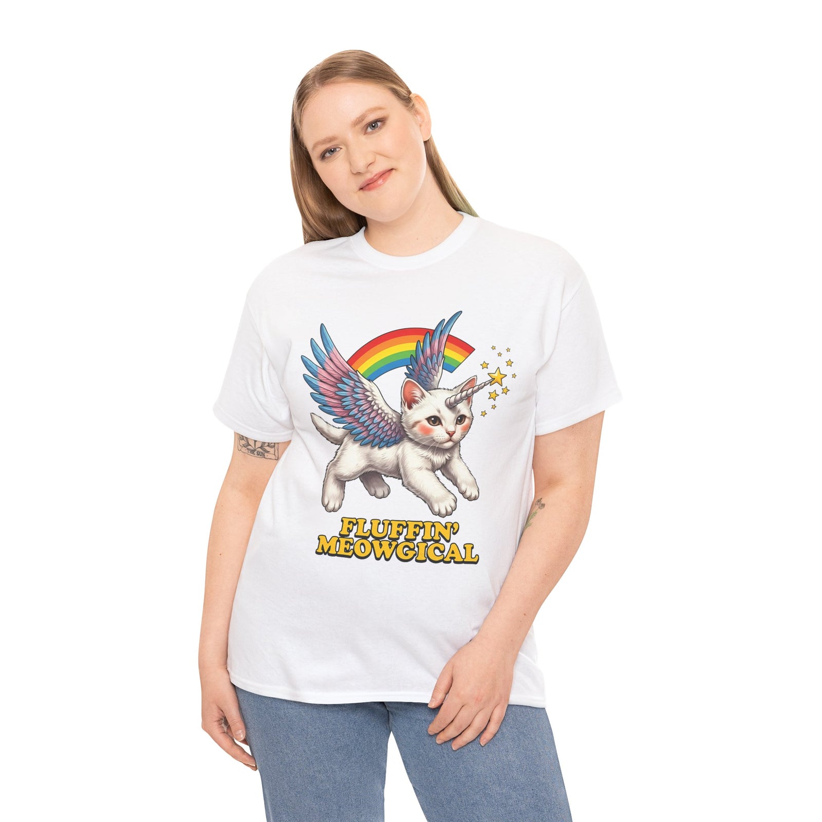 Fluffin' Meowgical Cat T-Shirt — Cute Unicorn Kitten Graphic