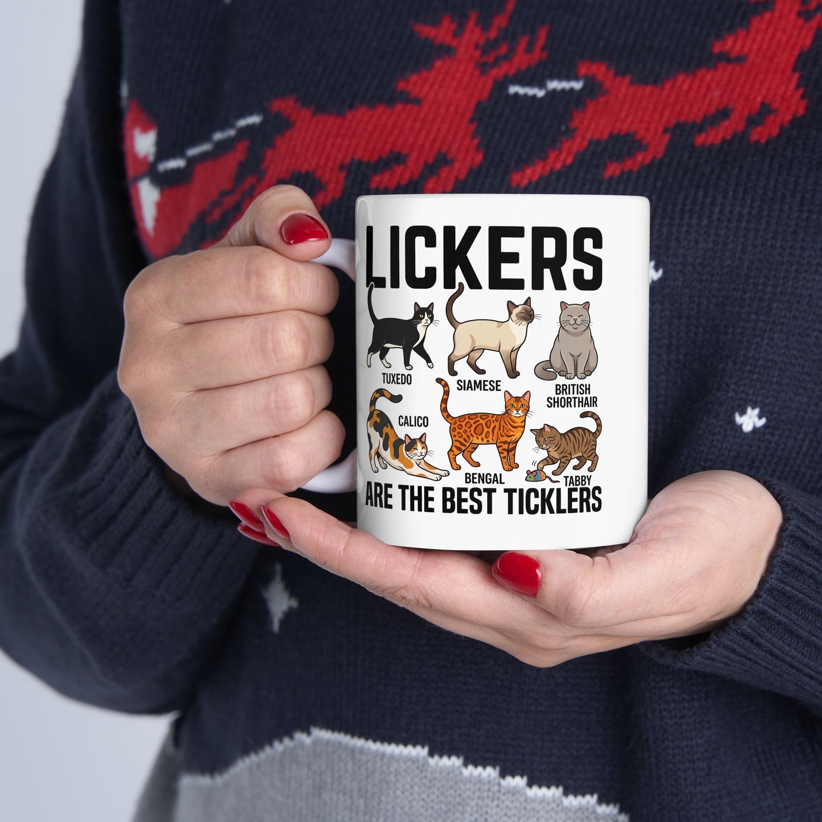 Cats Lickers Ceramic Mug Funny Cat Lover Mug