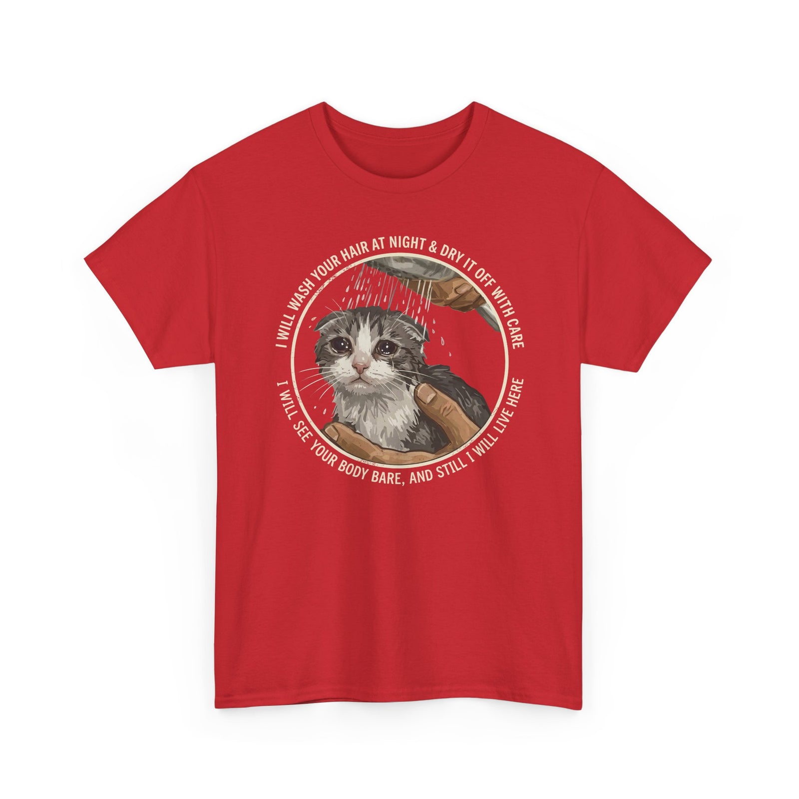 Kitten Rescue Tee — 'I Walk Into Your Hair at Night' Cute Cat Photo T-Shirt