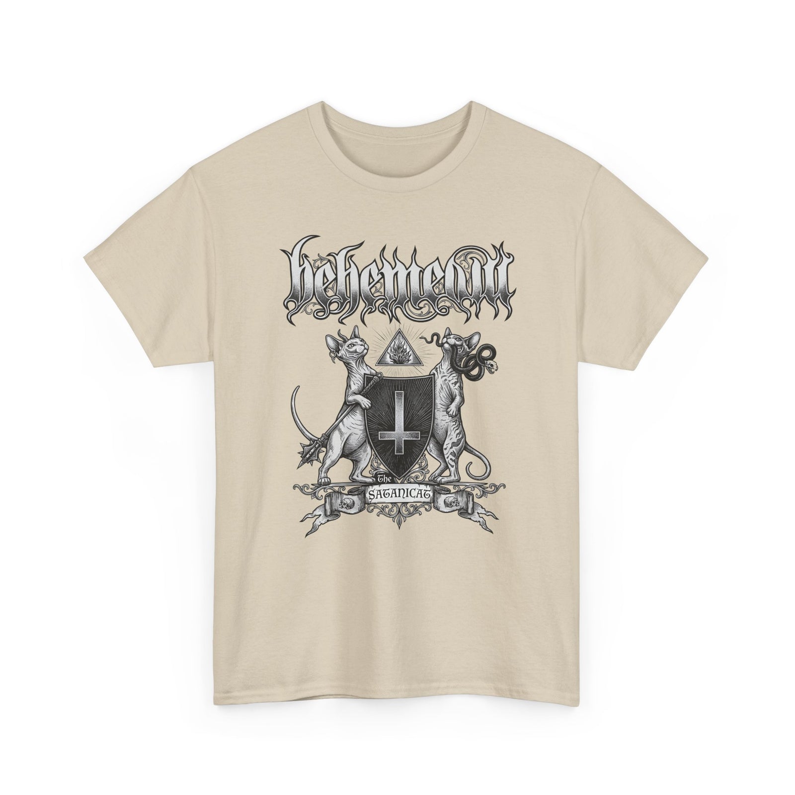 Satanicat Behemeow T-Shirt — Gothic Cat Graphic Tee