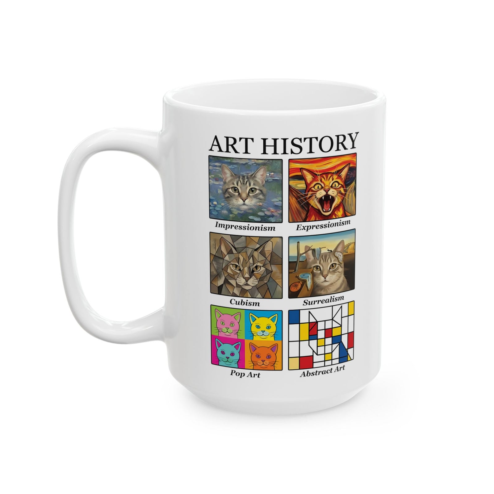 Cats in Masterpieces Ceramic Mug — Artistic Cat Painting Mug