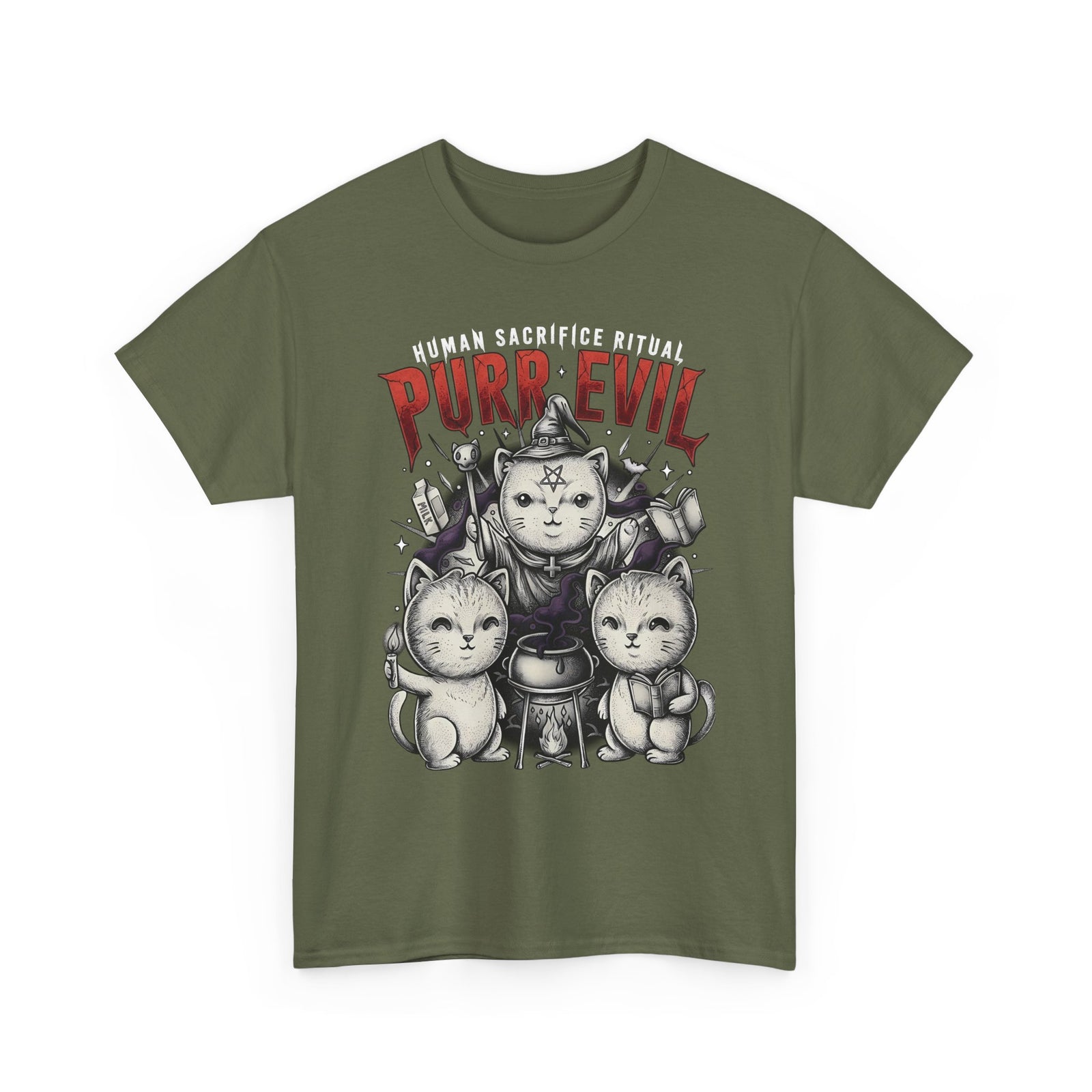 Purr Evil Witch Cats T-Shirt — Spooky Alternative Magic Apparel