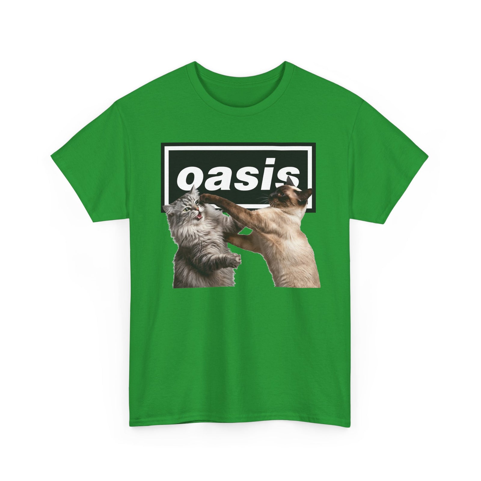 Oasis Cat Fight T-Shirt — Desert Cat Battle Graphic Tee