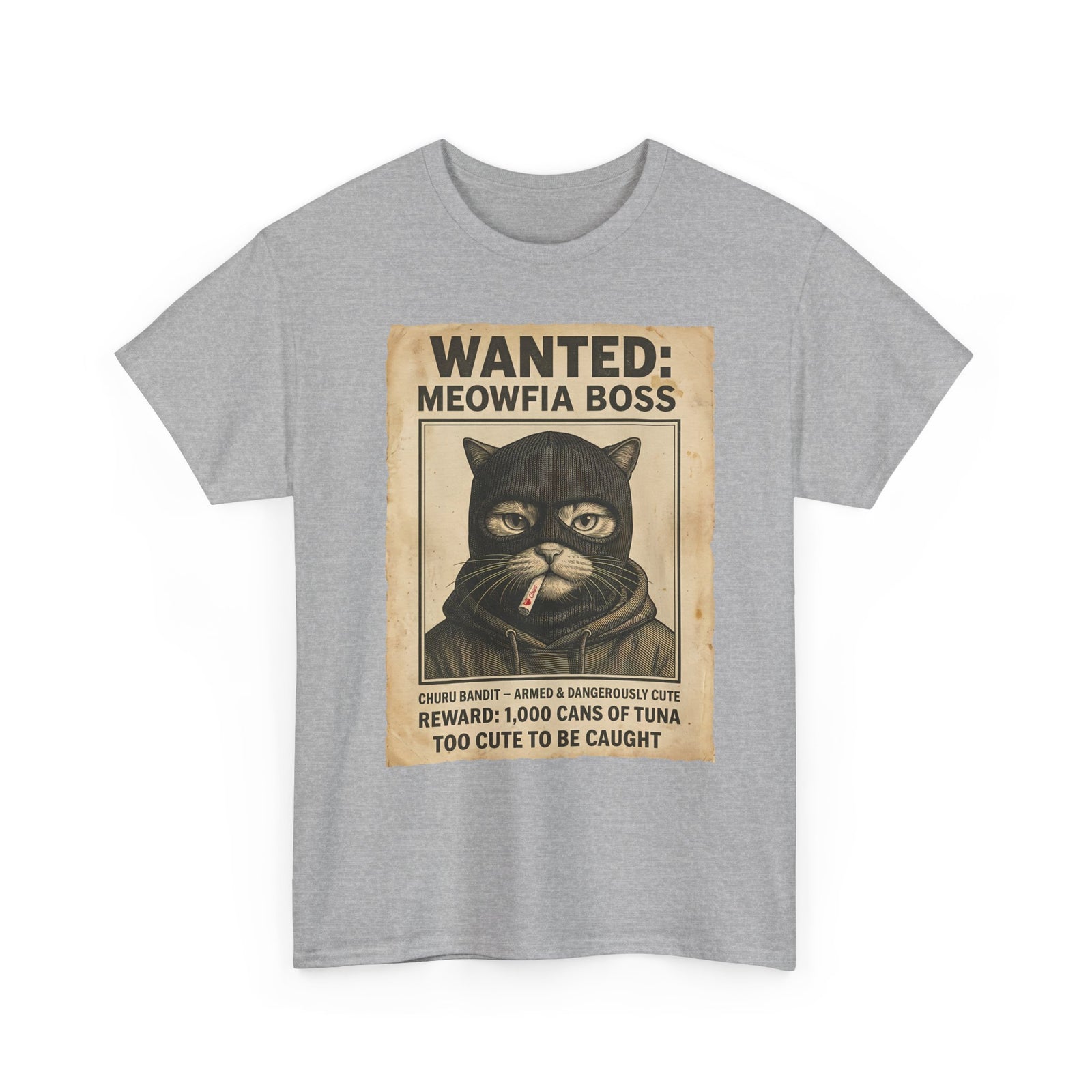 "Meowfia Boss" Wanted Poster Funny Cat T-Shirt