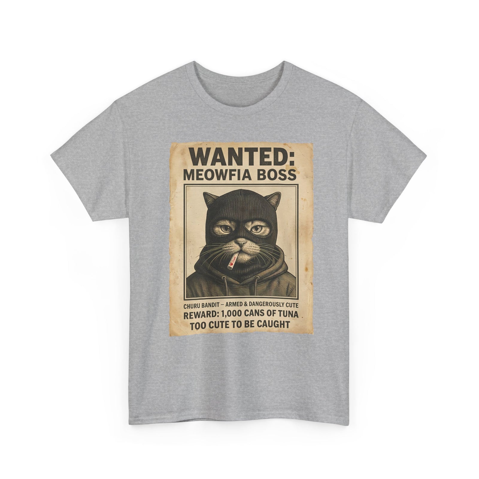 "Meowfia Boss" Wanted Poster Funny Cat T-Shirt