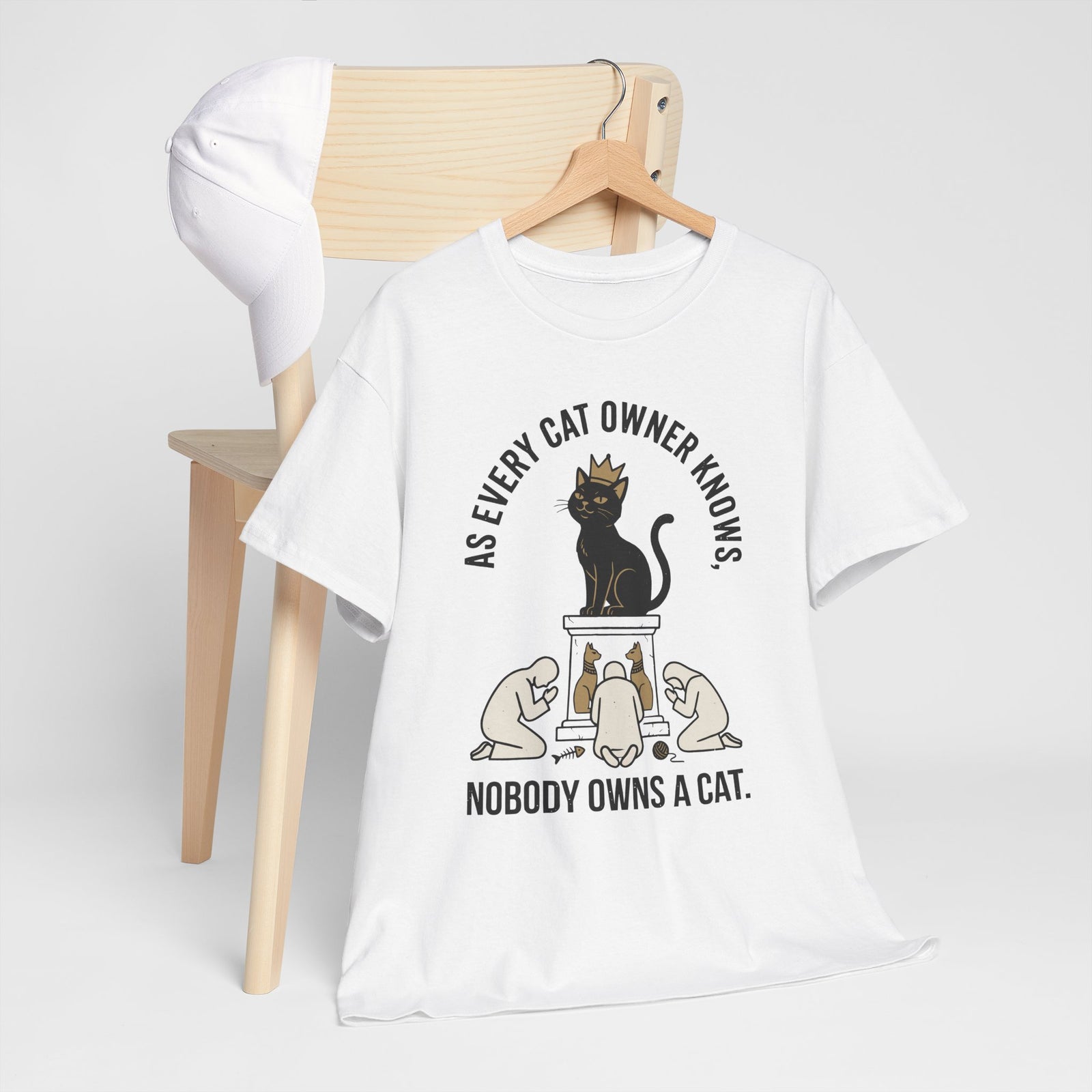 Nobody Owns a Cat T-Shirt — Funny Cat Owner Tee