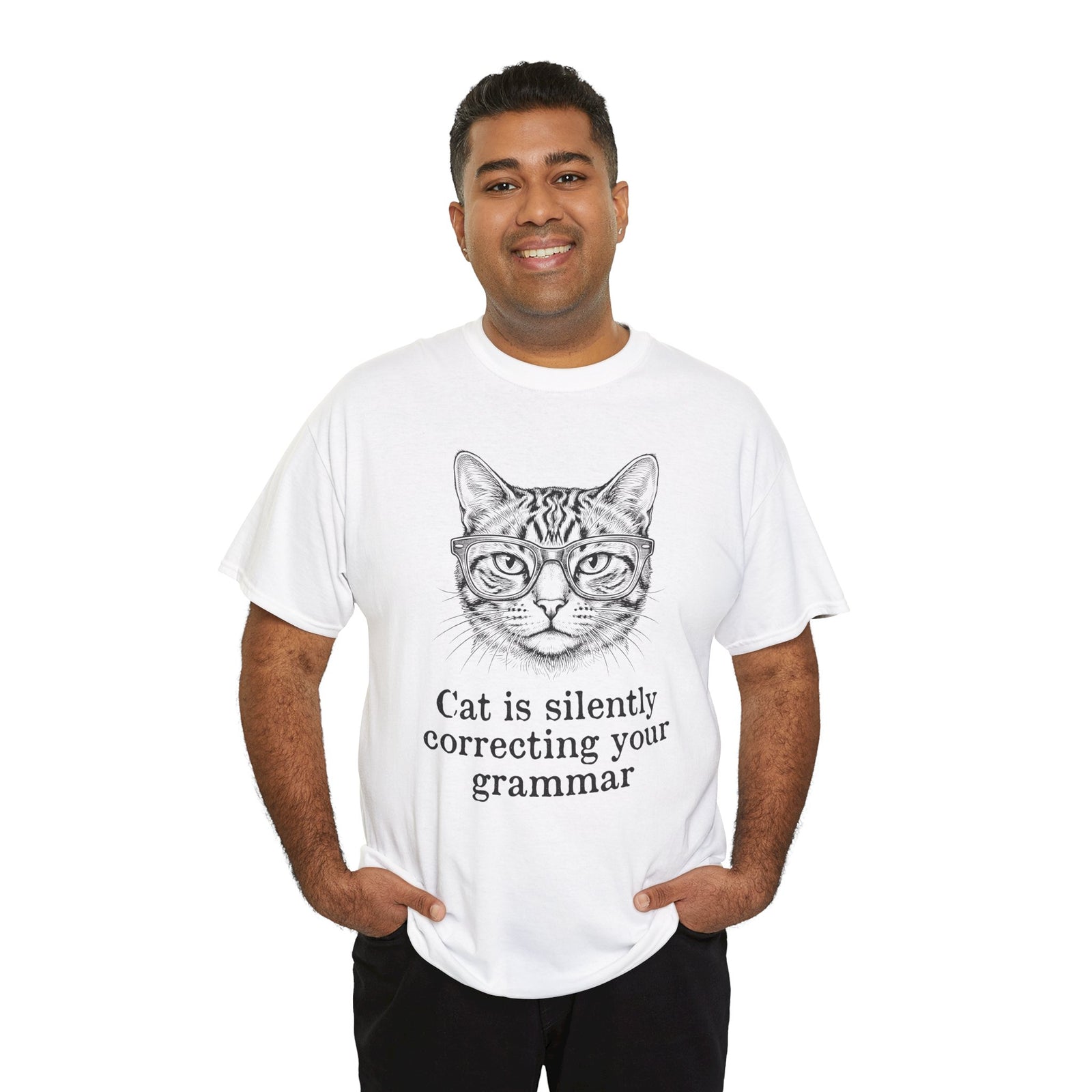 Cat Is Silently Correcting Your Grammar T-Shirt — Funny Grammar Cat Tee