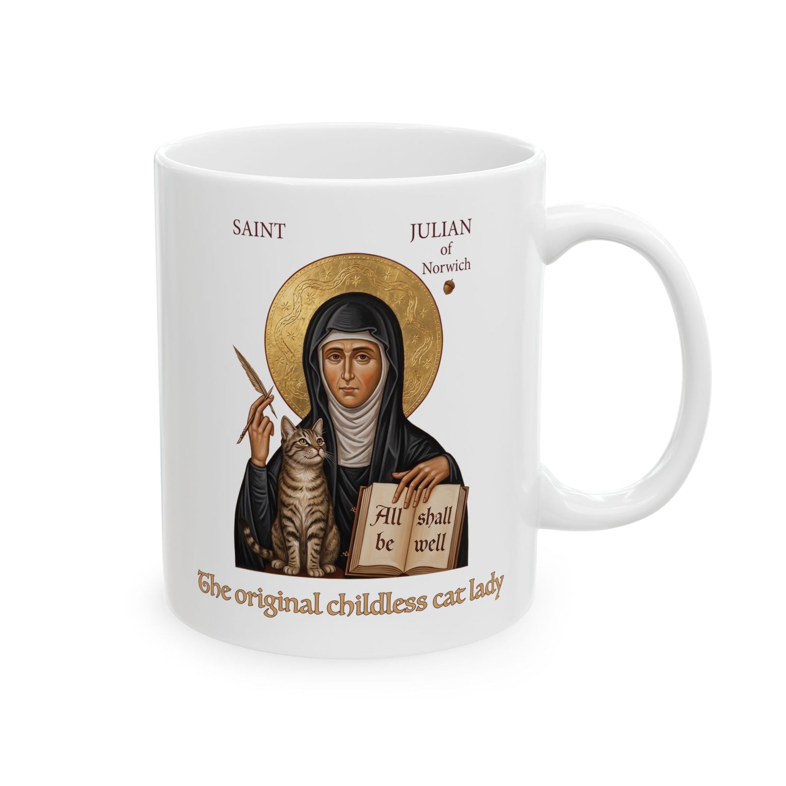 Saint Julian of Norwich Cat Lady Ceramic Mug — The Original Childless Cat Lady