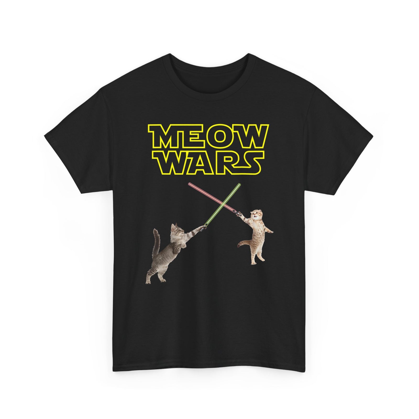 Meow Wars T-Shirt — Funny Cat Lightsaber Tee