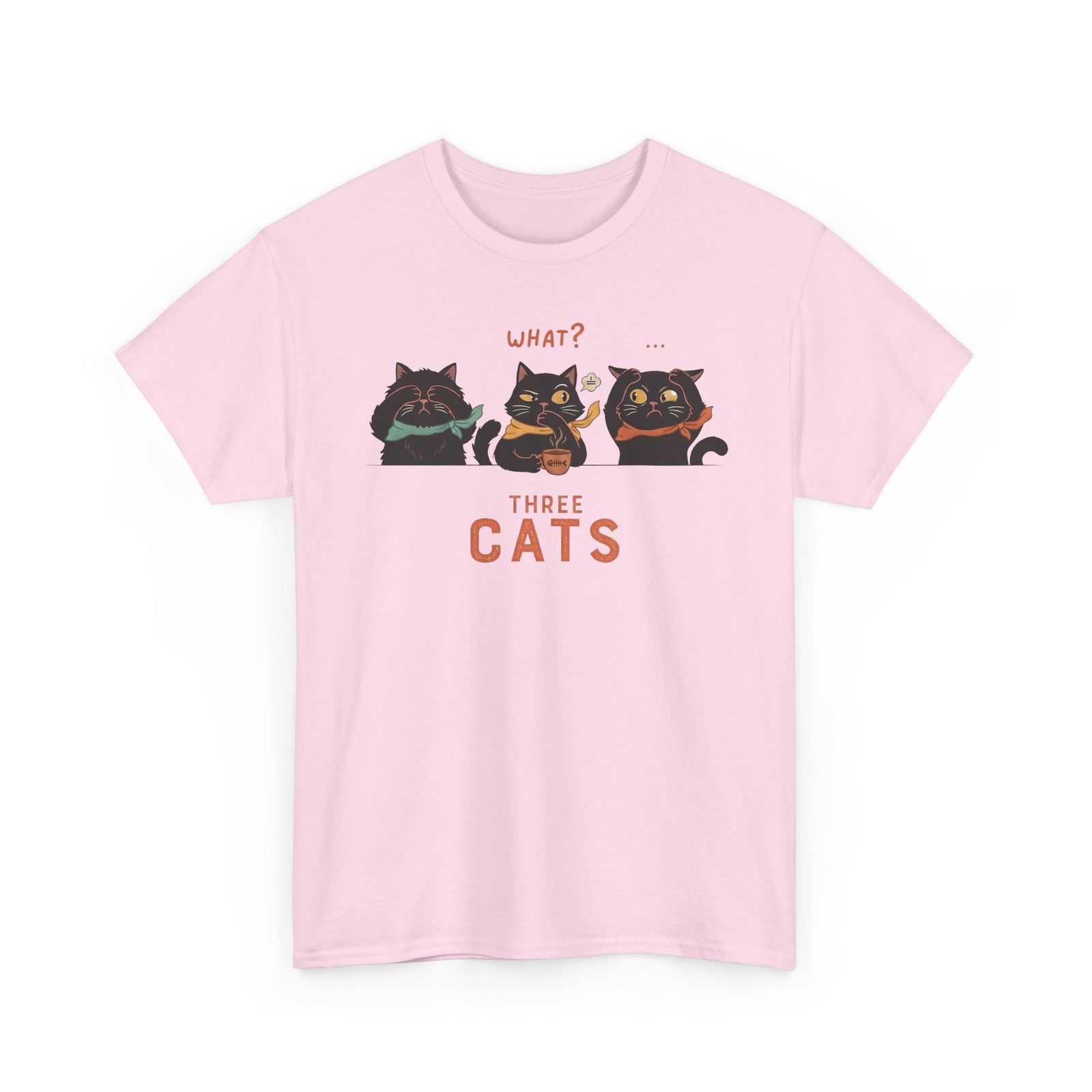 Three Wise Cats T-Shirt — Graphic Tee for Cat Lovers
