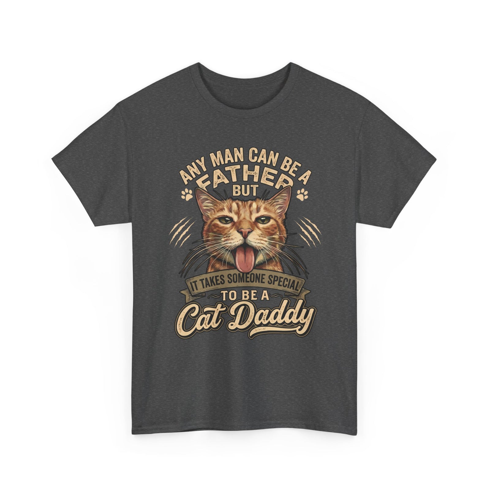 Cat Daddy Father's Day T-Shirt — Funny Orange Tabby Blep Graphic Tee