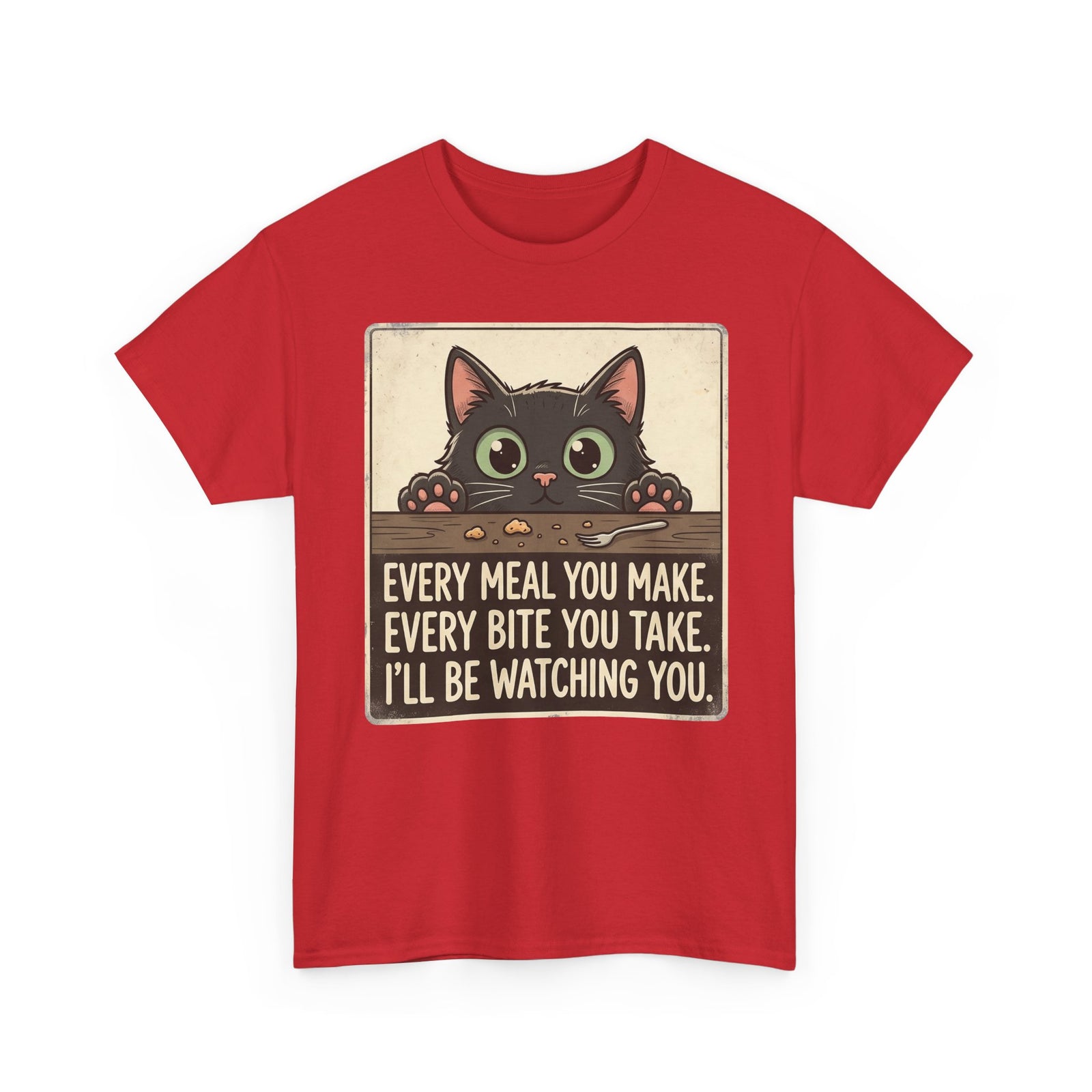 Cute Stalker Cat Watching You T-Shirt — Funny Cat Lover Tee