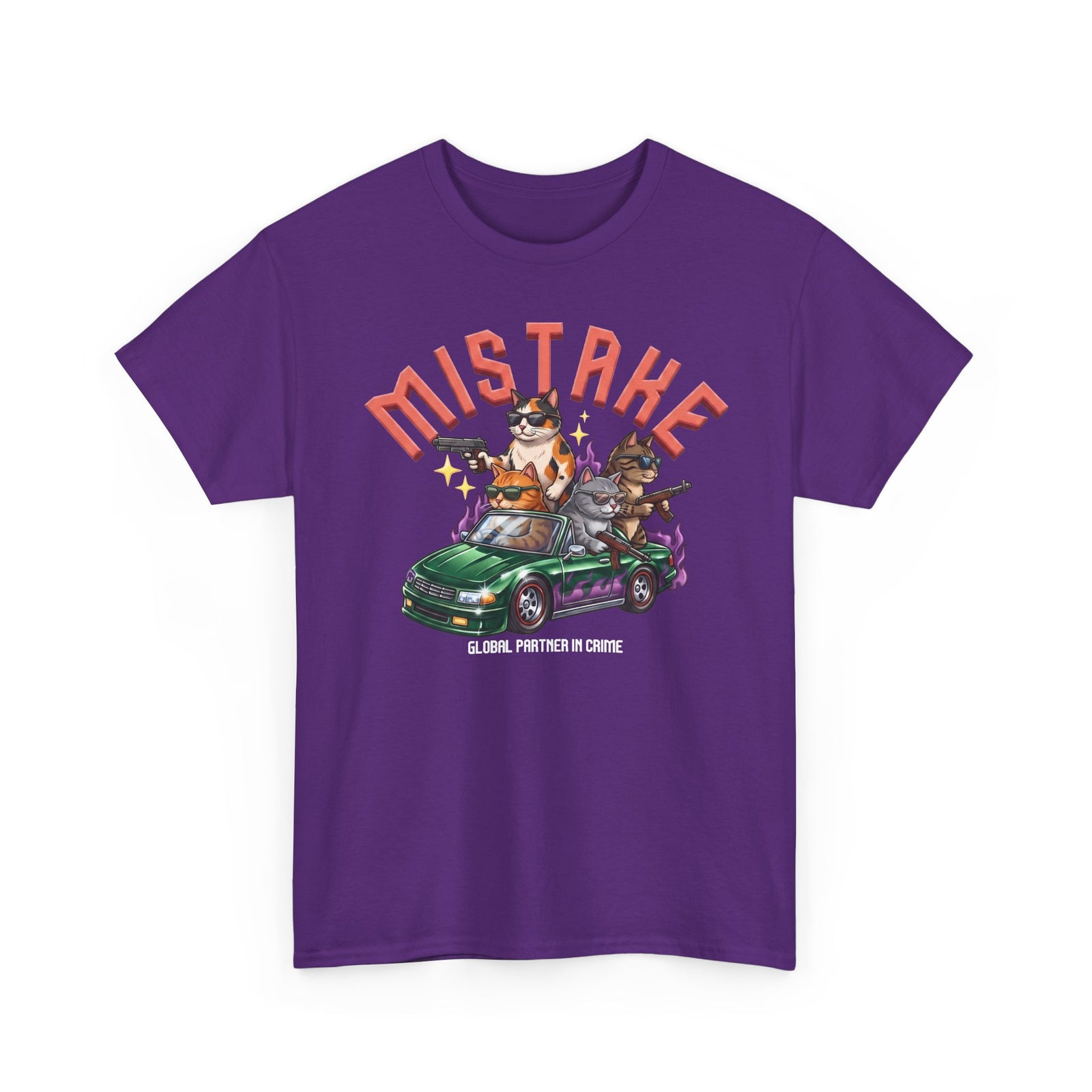 Mistake Global Partner In Crime T-Shirt — Funny Gangster Cat Convertible Tee
