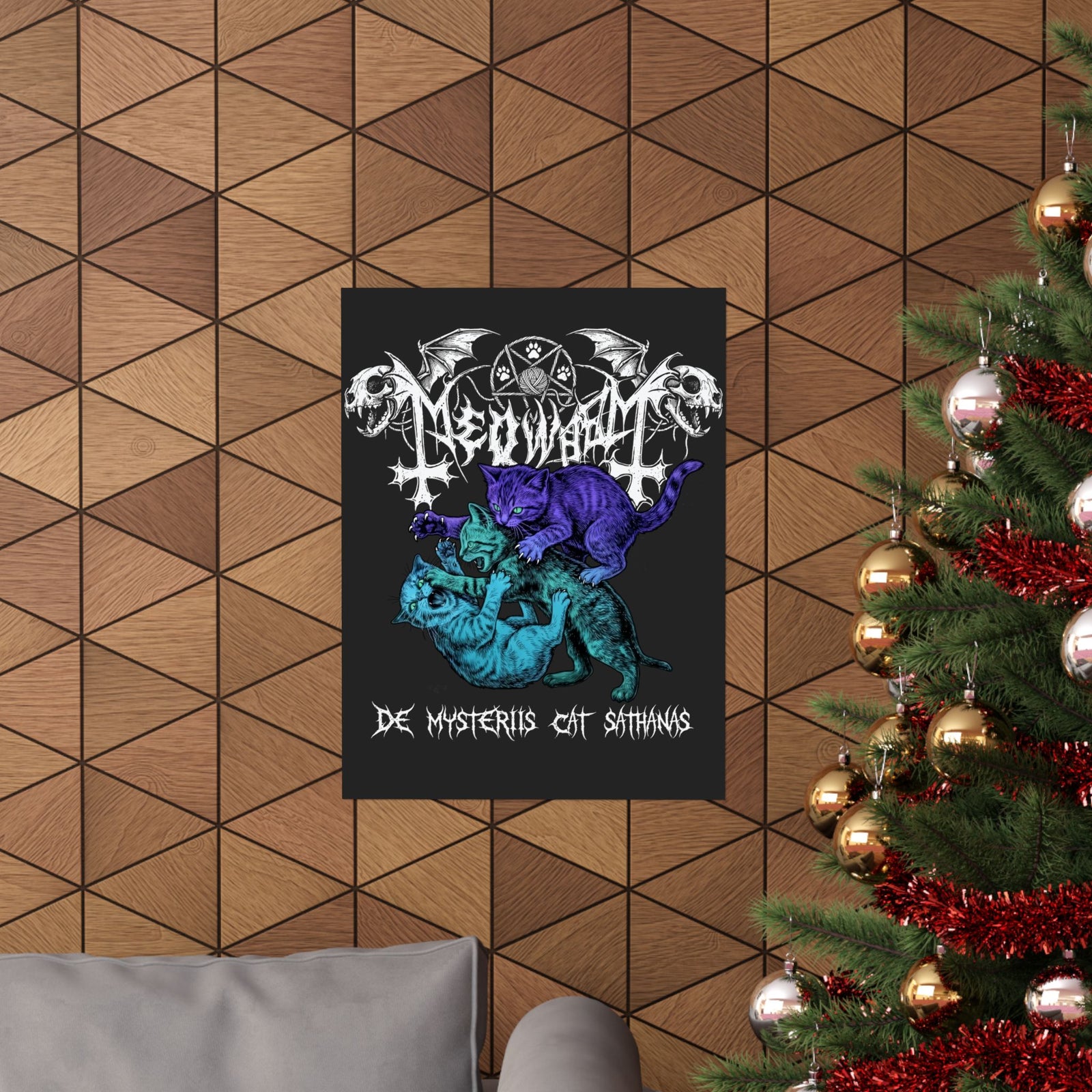 Meowmetal Cat Rock Poster