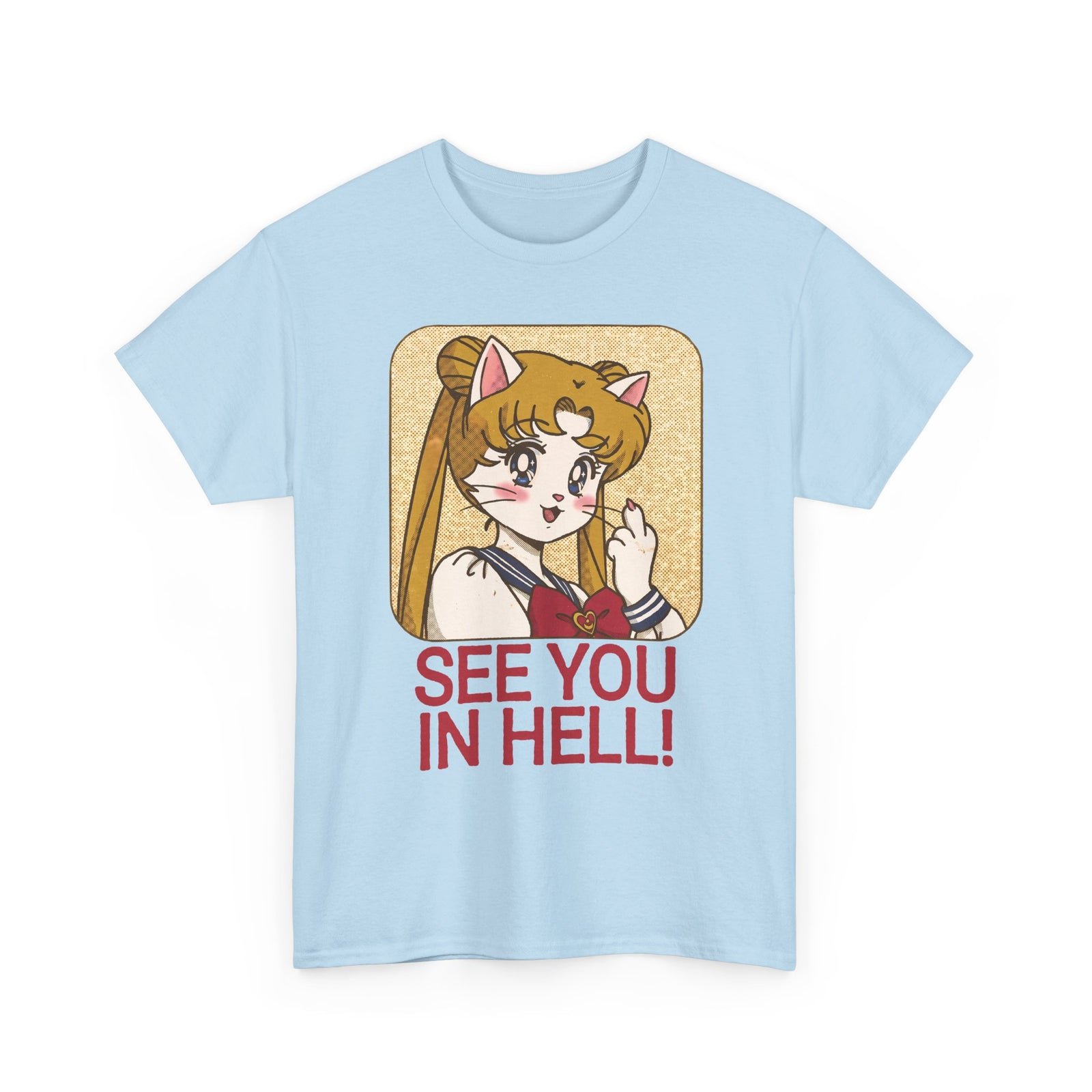 See You In Hell Anime Cat T-Shirt — Cute Magical Girl Parody Graphic
