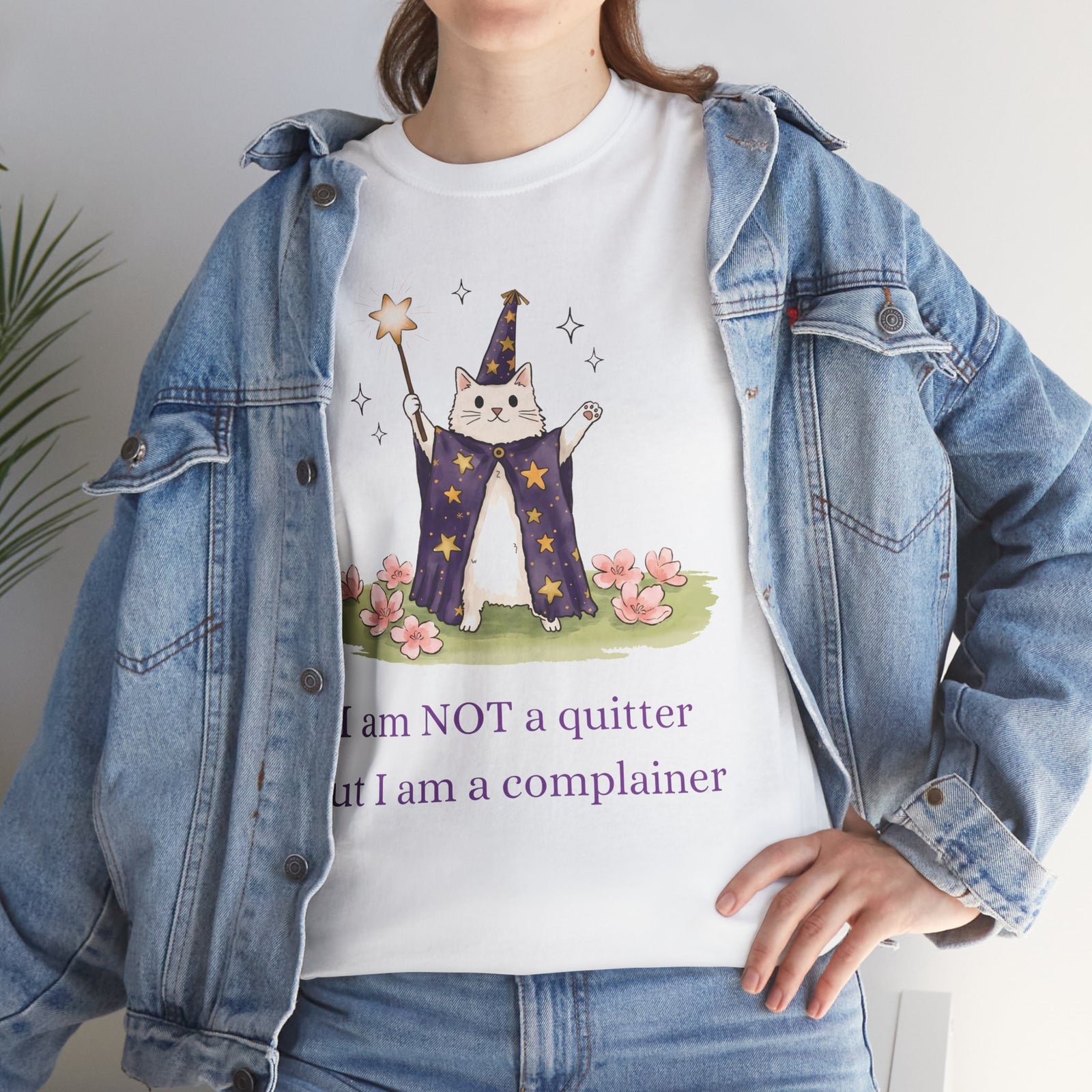 Funny Wizard Cat T-Shirt — Whimsical Magical Feline Complainer Apparel