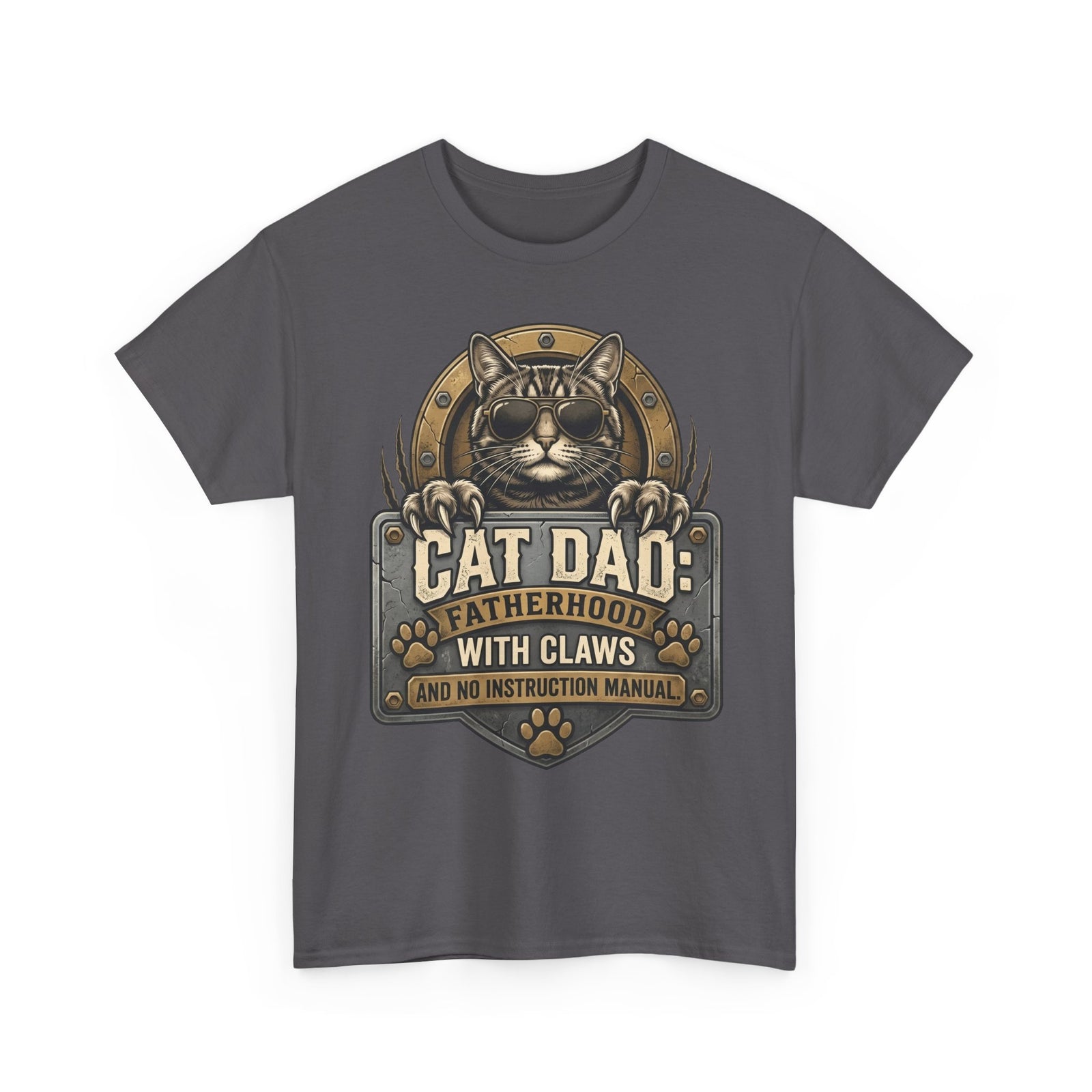Cat Dad T-Shirt — "Fatherhood with Claws" Funny Cat Lover Tee