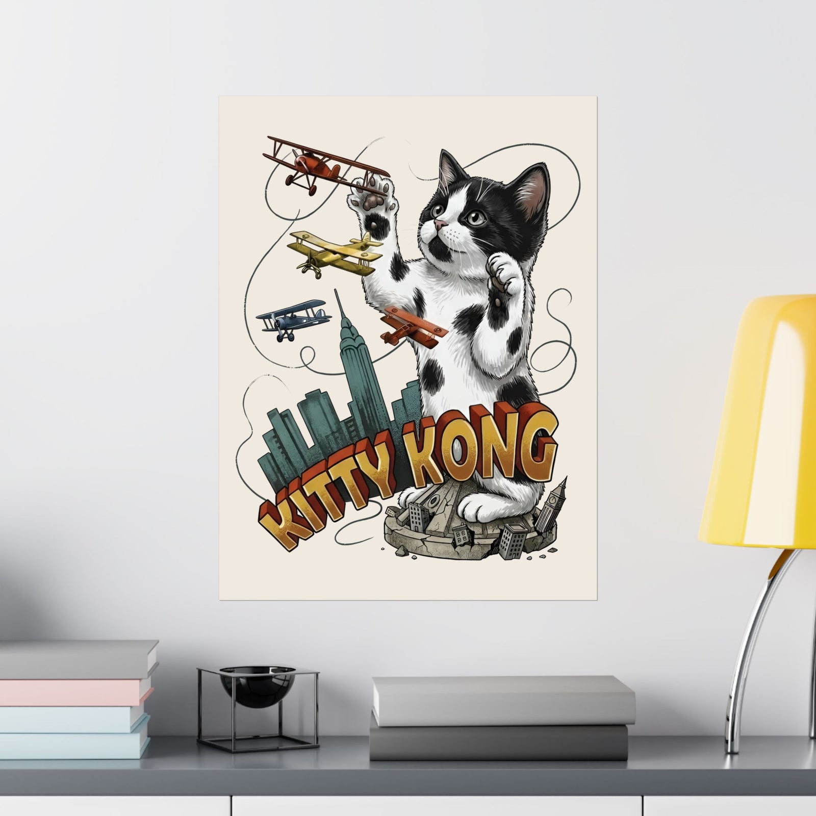 Kittie Kong Parody Cat Poster — Funny Vintage-Style Cat Poster