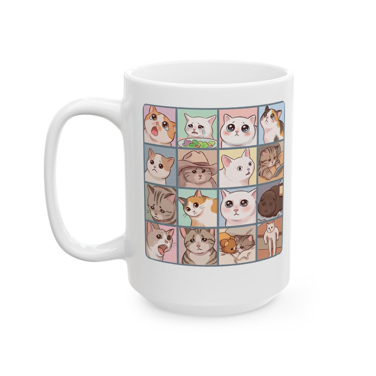 Cat Reactions Mug Funny Cat Memes Ceramic Mug
