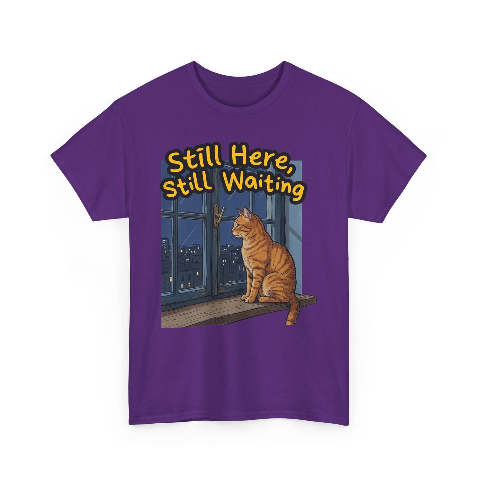 Cat Window Tee — "Still Here, Still Waiting" Graphic T‑Shirt