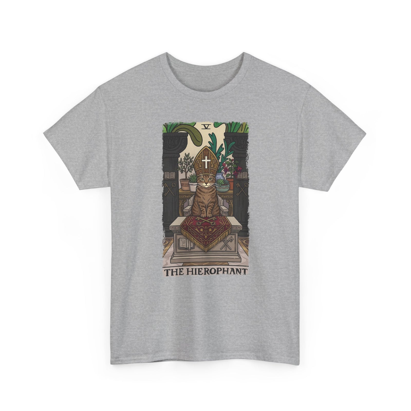 The Hierophant Cat T-Shirt — Mystical Tarot-Inspired Tee