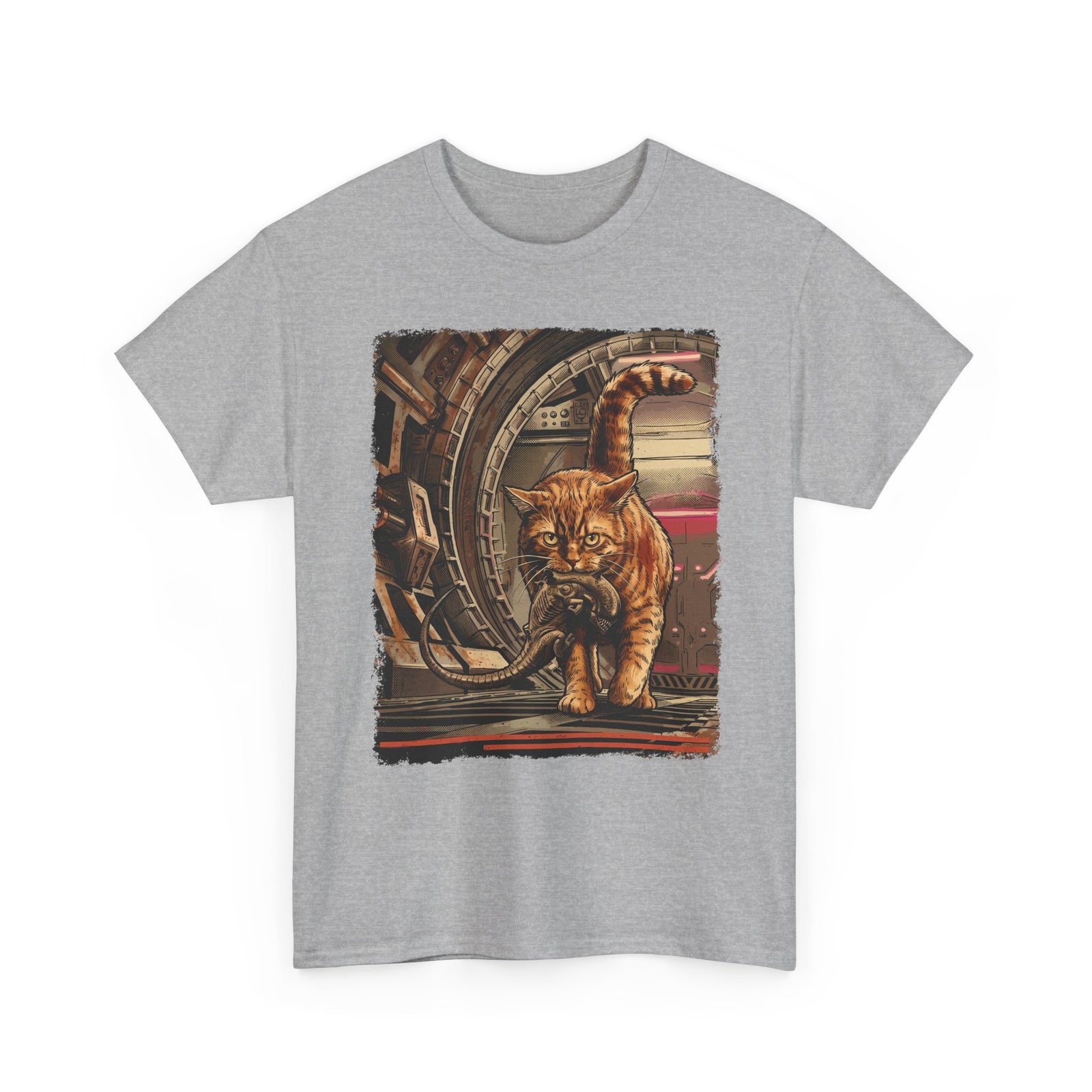 Alien Pest Control Cat T-Shirt — Retro Sci-Fi Space Apparel