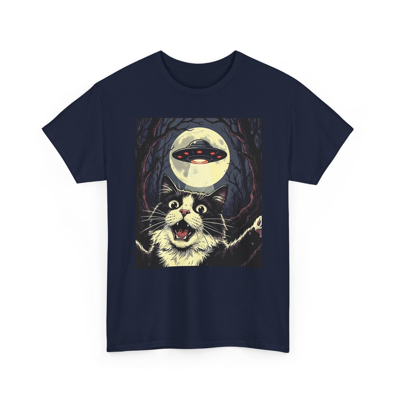 Cat Selfie With UFO T-Shirt
