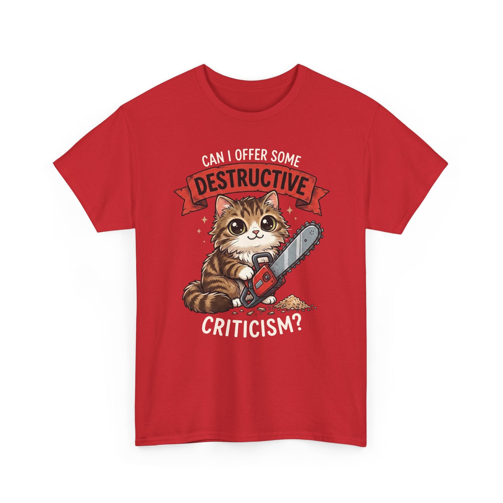 Funny Chainsaw Cat T-Shirt Graphic Cat with Chainsaw Tee