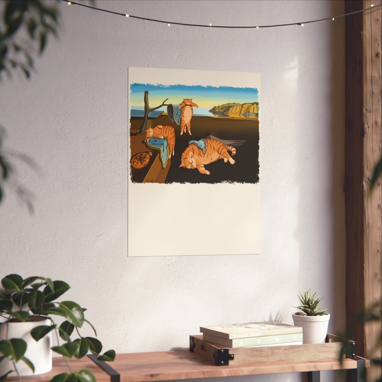 The Purrsistence of Memory Poster — Surreal Cat Art Poster