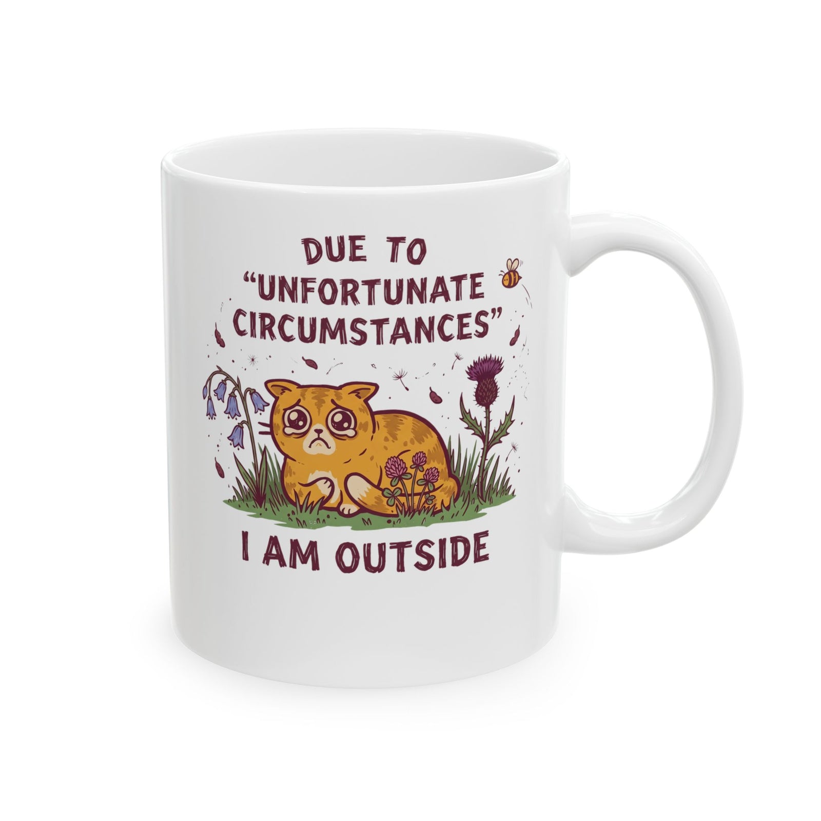 I'm Outside Funny Cat Ceramic Mug