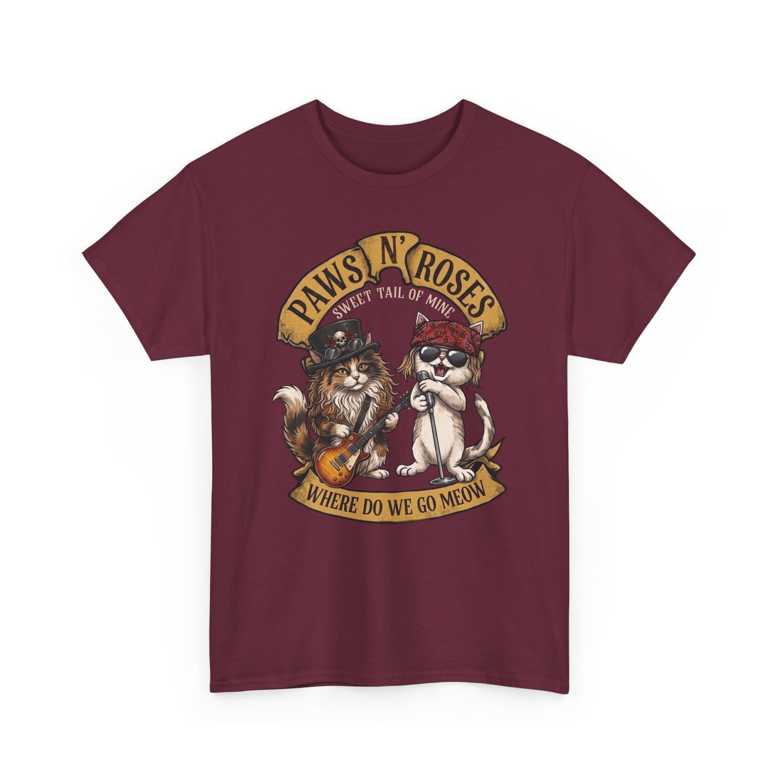 PAWS N' ROSES "Sweet Tail of Mine" Funny Cats T-Shirt