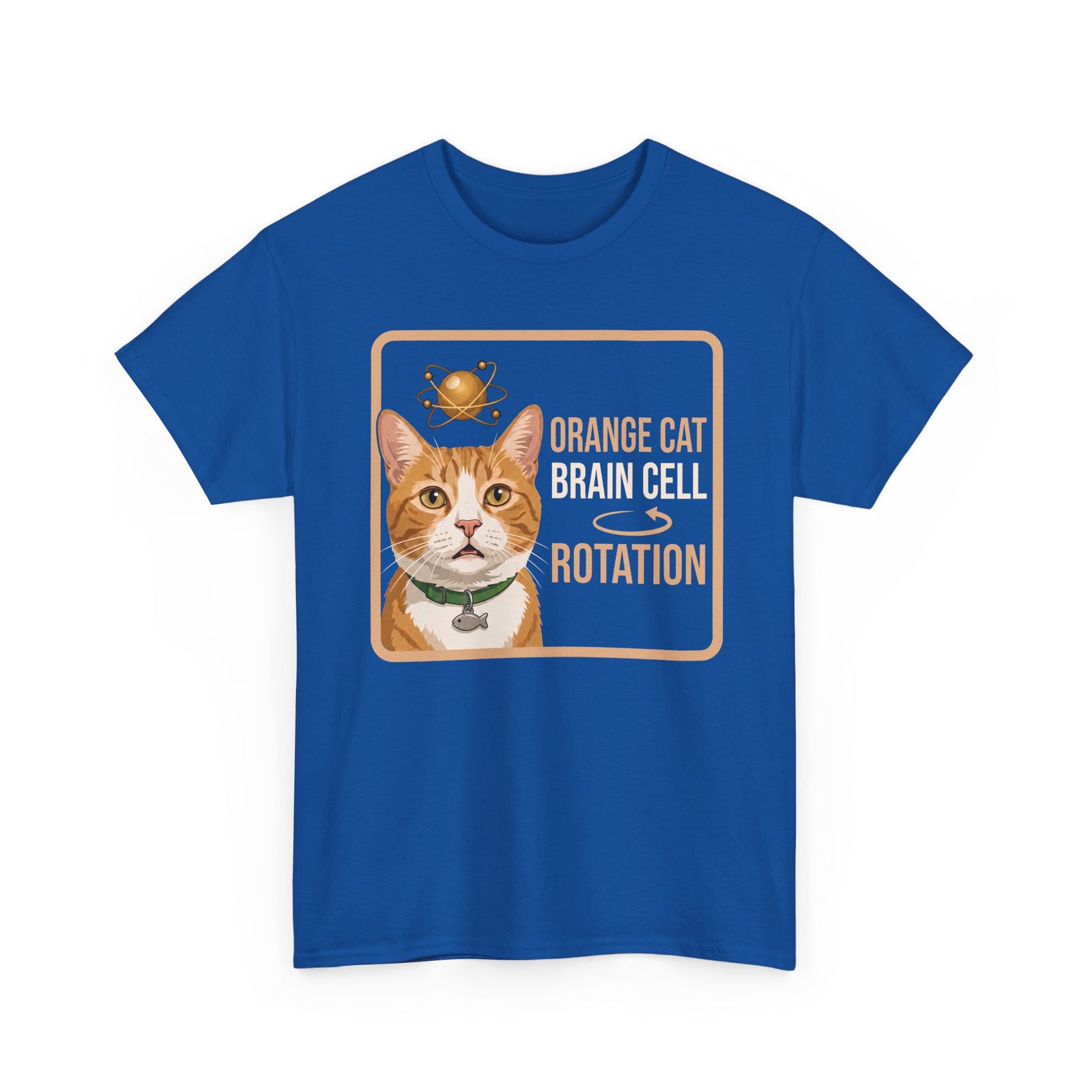 Orange Cat Brain Cell Rotation T-Shirt