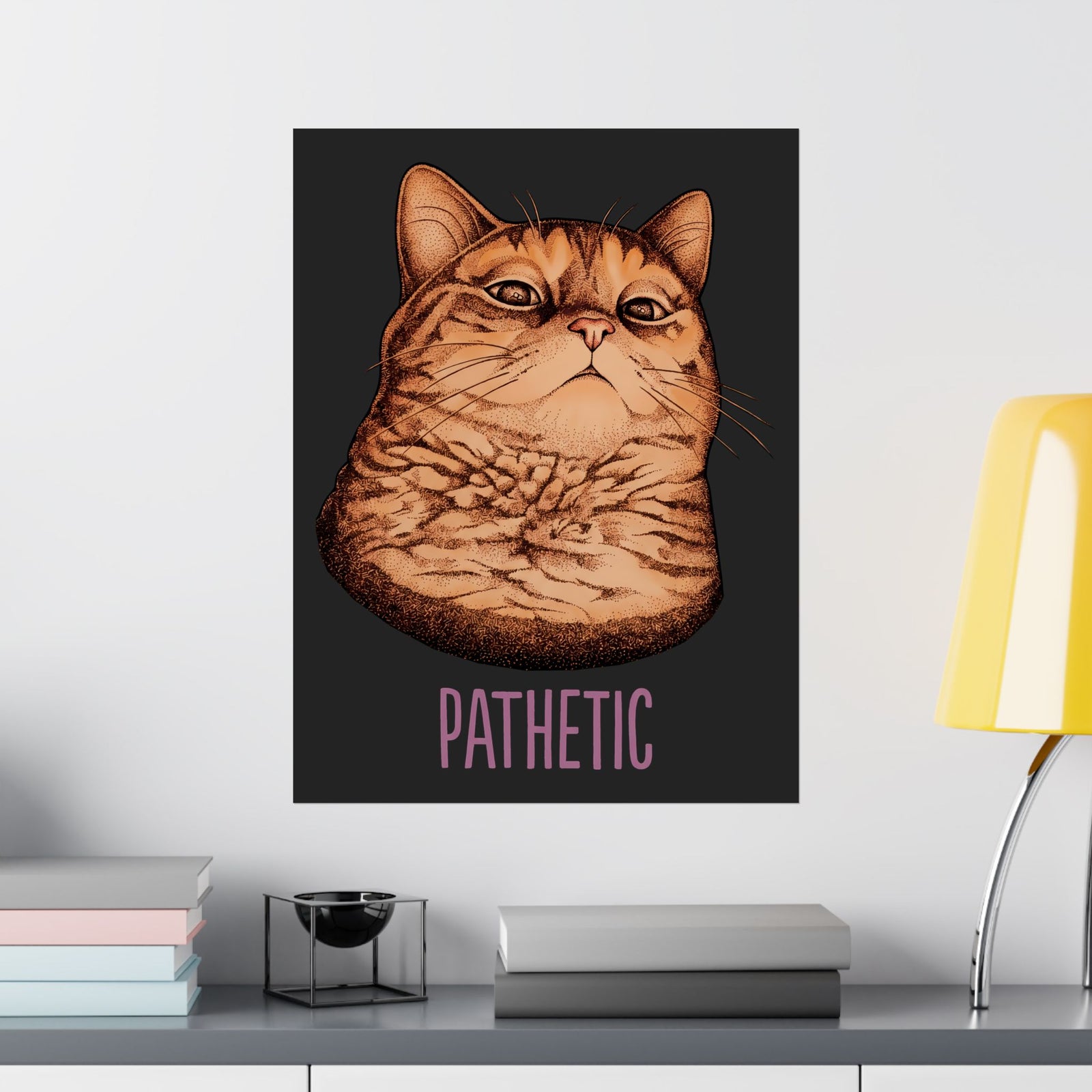 Pathetic Judgmental Cat Poster — Funny Orange Tabby Meme Graphic Poster