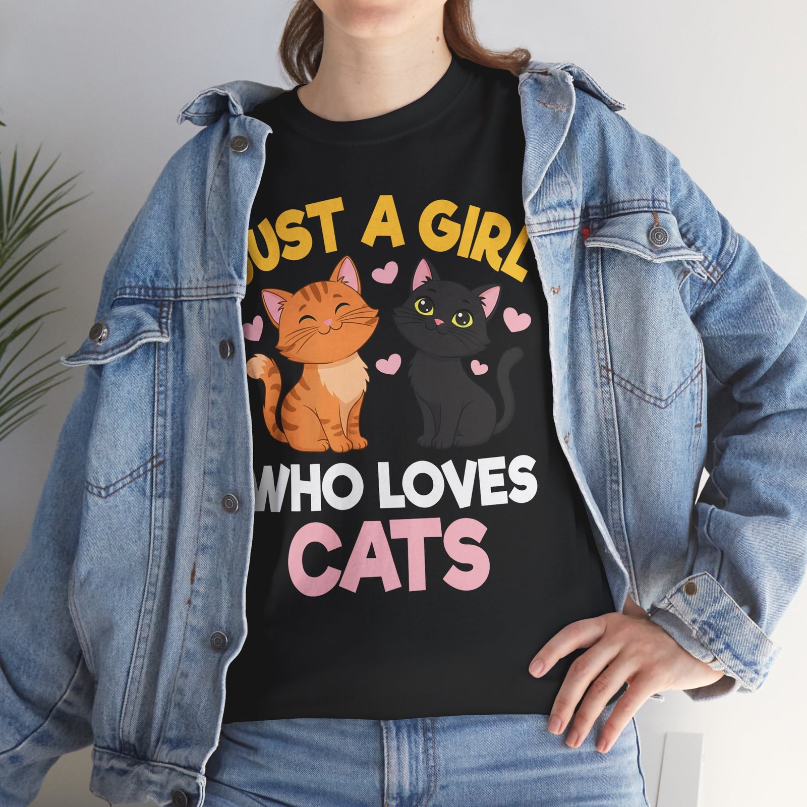 Just a Girl Who Loves Cats T-Shirt — Cute Cat Lover Tee