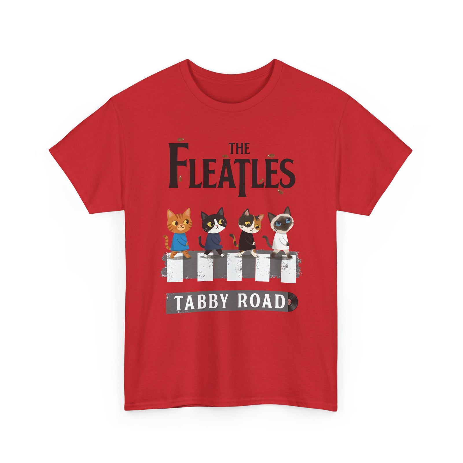 Fleatles Parody Cat T-Shirt — Retro Beatles-Inspired Cat Band Tee