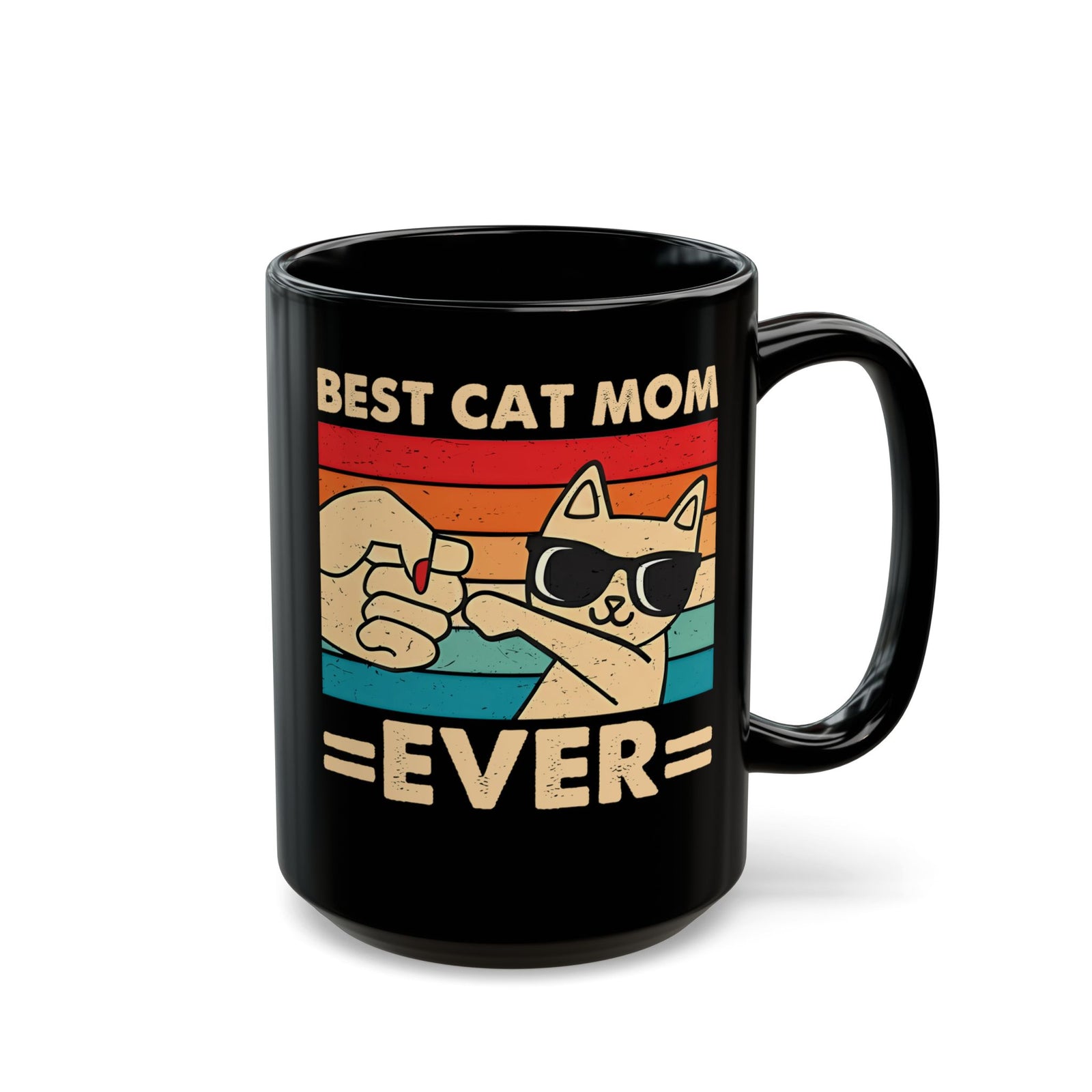Best Cat Mom Ever Black Mug — Cute Cat Mom Gift