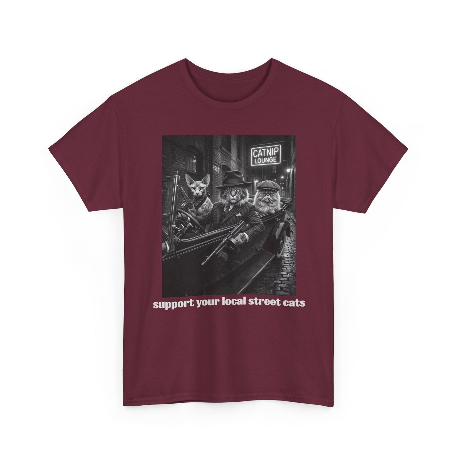 Support Your Local Street Cats T‑Shirt — Retro Rescue Cat Tee