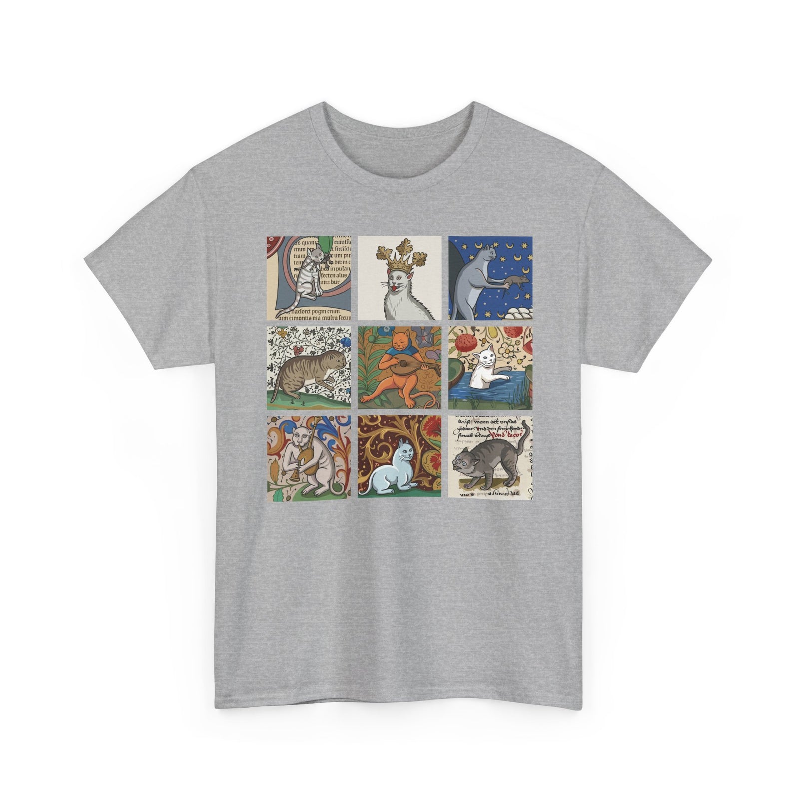 Medieval Cats T-Shirt — Vintage Heraldic Cat Design
