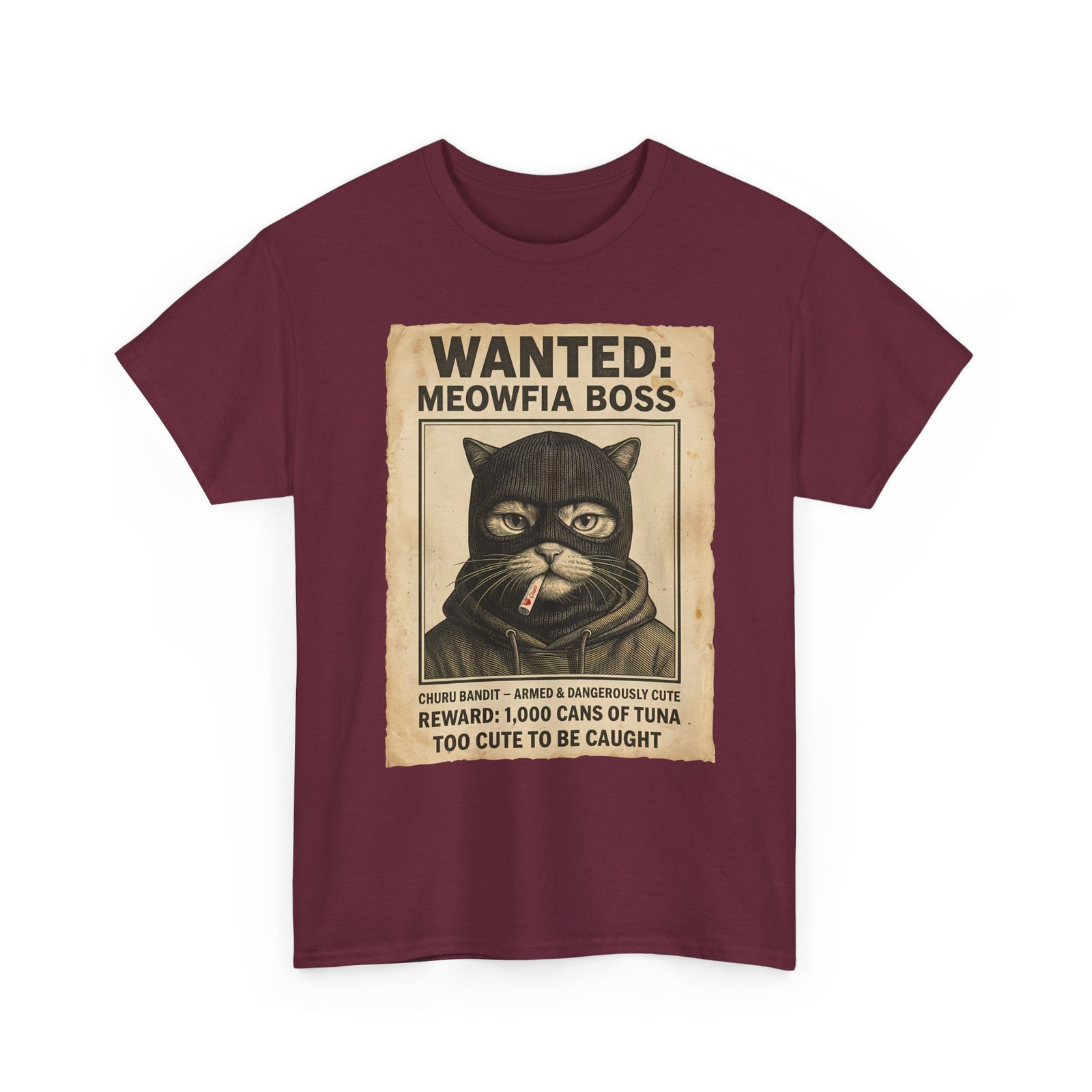 "Meowfia Boss" Wanted Poster Funny Cat T-Shirt