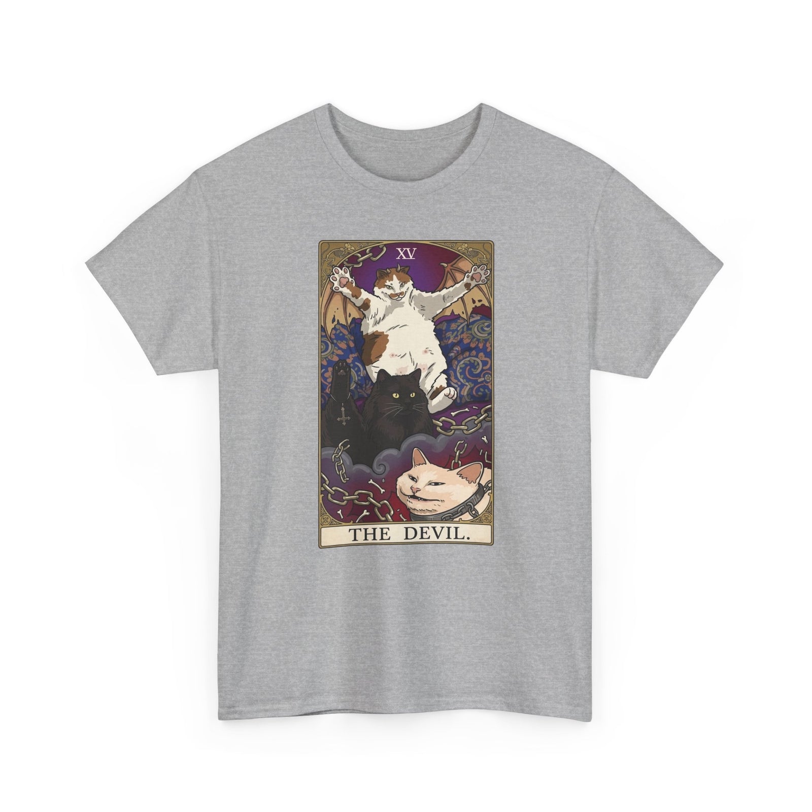 The Devil Cats Tarot T-Shirt — Mystical Cat Tarot Illustration