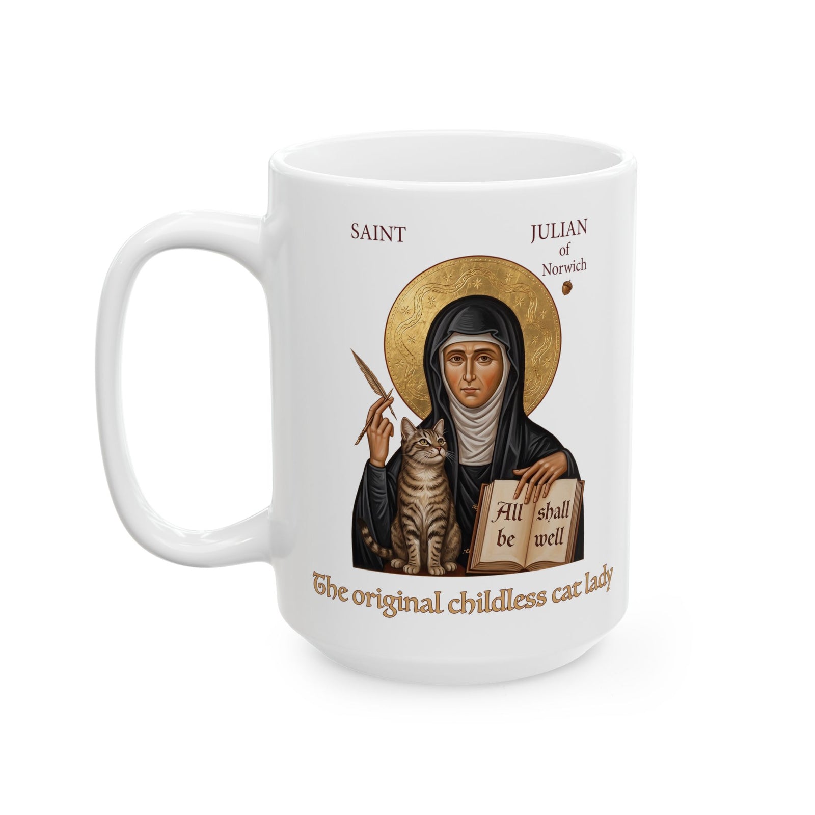 Saint Julian of Norwich Cat Lady Ceramic Mug — The Original Childless Cat Lady