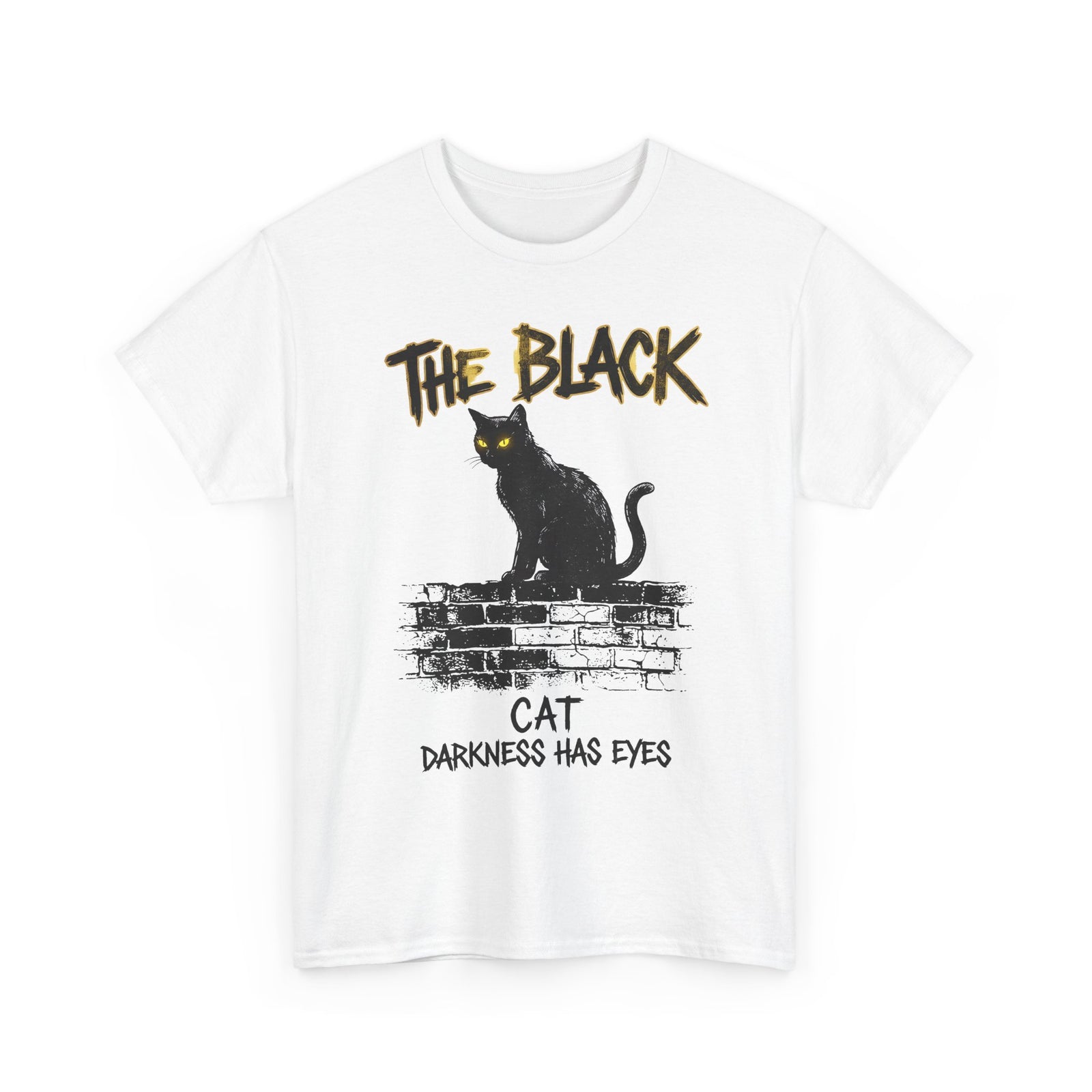 Black Cat T-Shirt — "The Black Cat: Darkness Has Eyes" Halloween Graphic Tee
