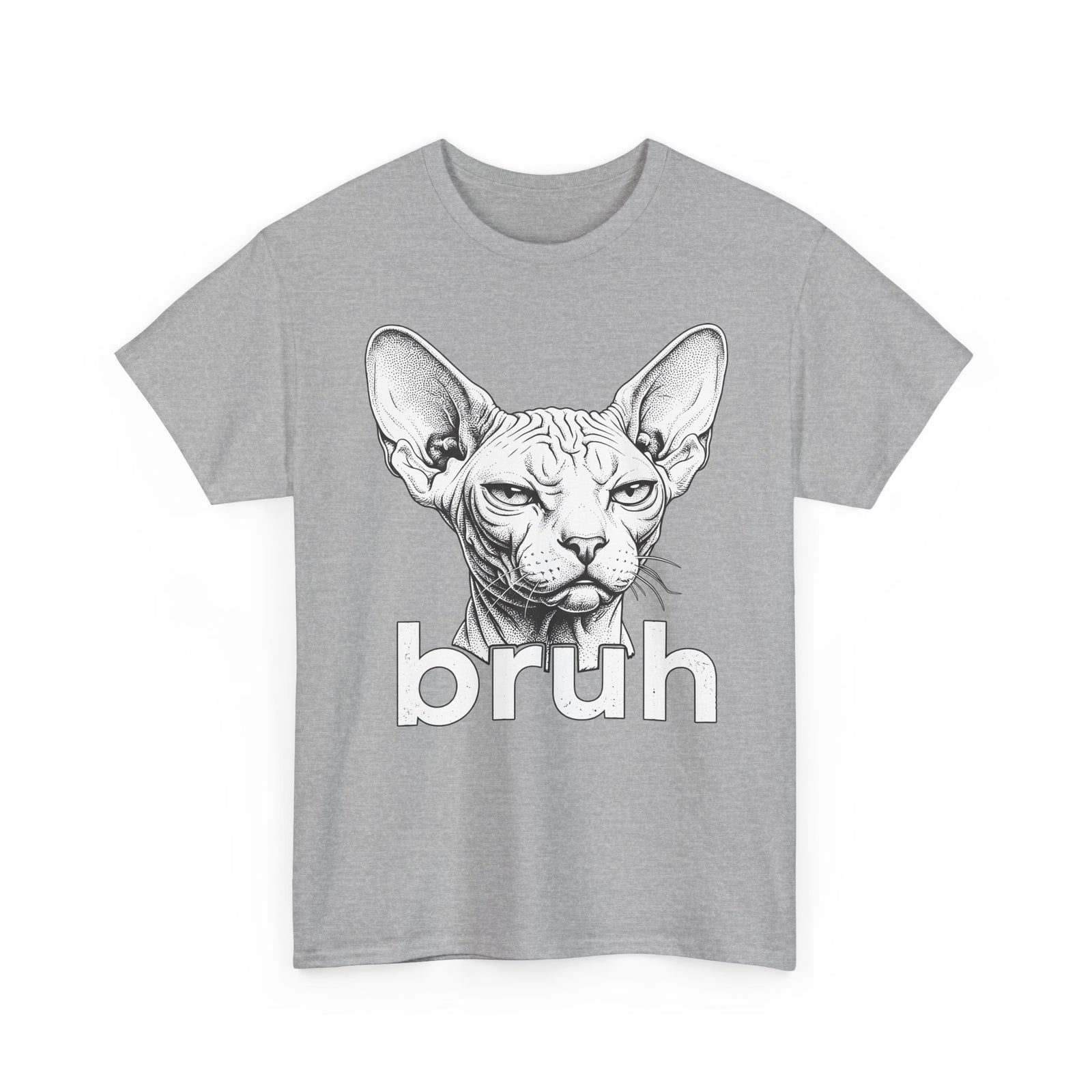 Bruh Sphynx Cat T-Shirt — Funny Unimpressed Hairless Cat Meme Tee