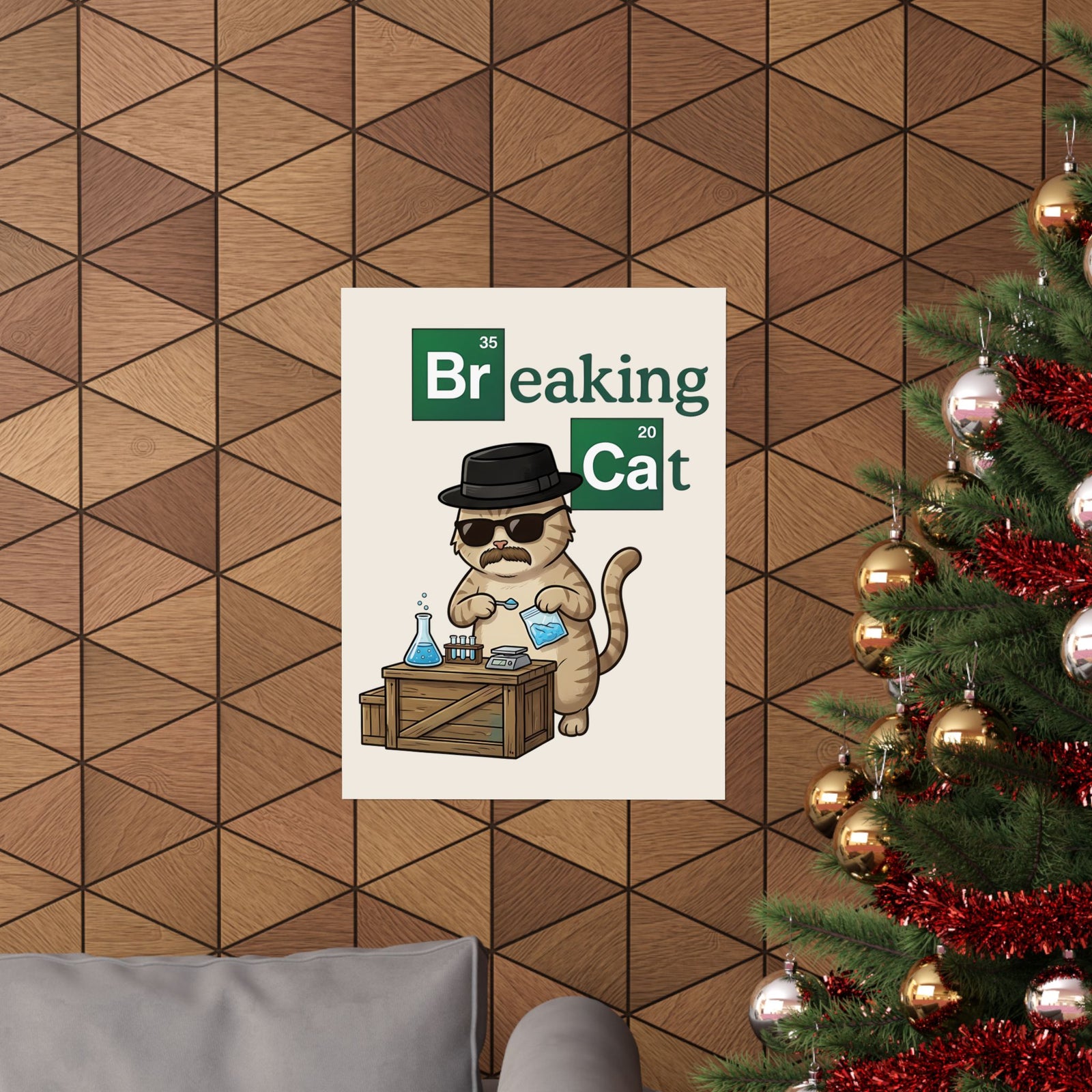 Breaking Cat Poster — Funny Cat Graphic Poster
