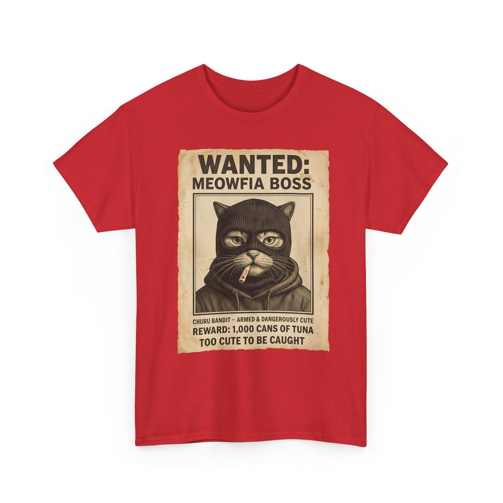 "Meowfia Boss" Wanted Poster Funny Cat T-Shirt